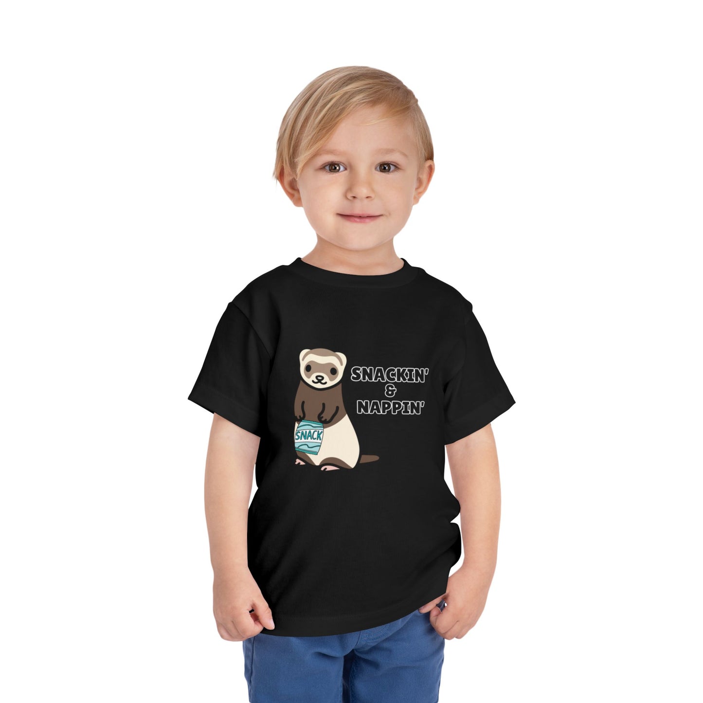 Toddler Sizes: Snackin' and Nappin' Ferret T-Shirt, Adorable Toddler Tee - Snackin' & Nappin', Ferrets, Snacks, Cute Kids Shirt, Birthday Gift, Nursery Wear, Fun Toddler Apparel