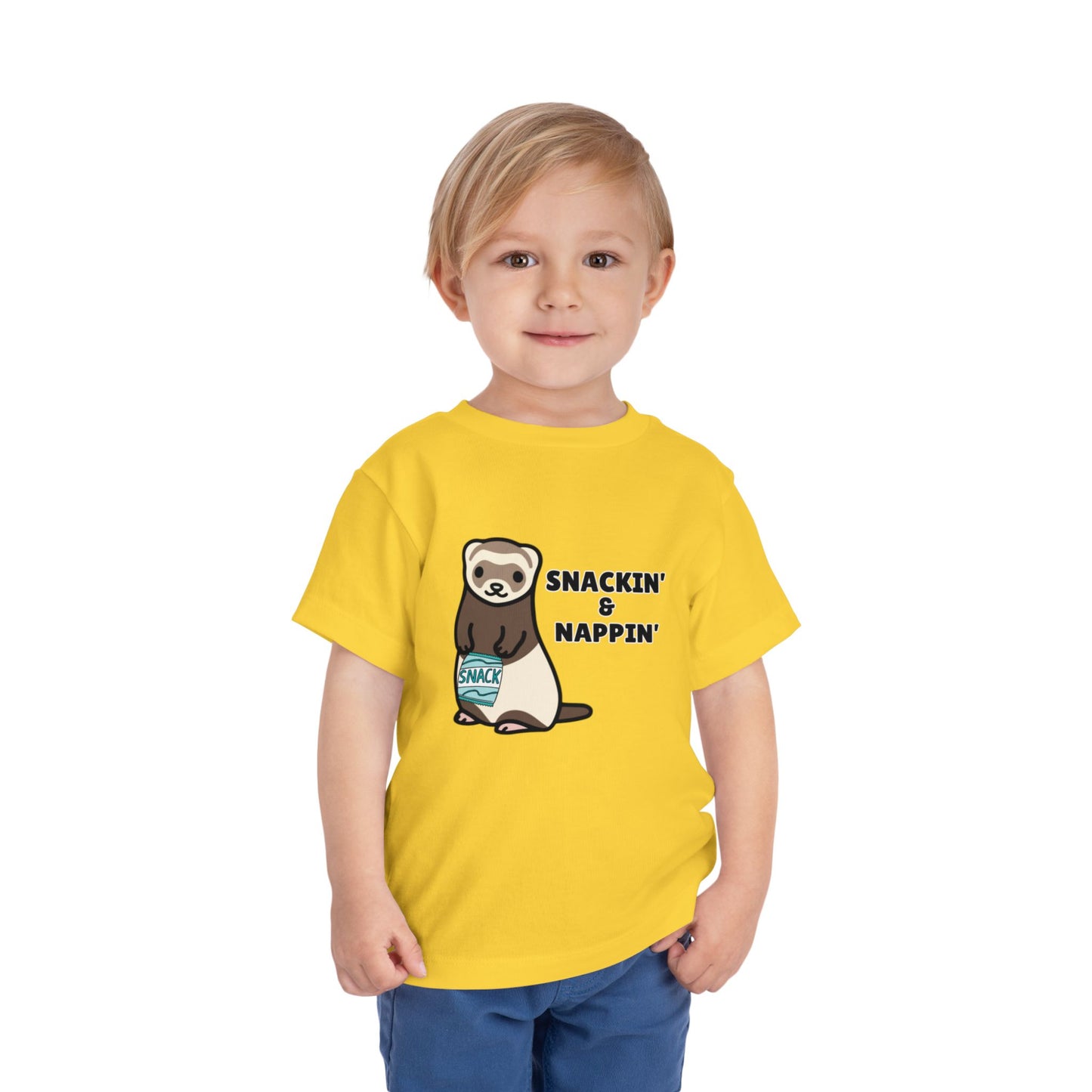 Toddler Sizes: Snackin' and Nappin' Ferret T-Shirt, Adorable Toddler Tee - Snackin' & Nappin', Ferrets, Snacks, Cute Kids Shirt, Birthday Gift, Nursery Wear, Fun Toddler Apparel