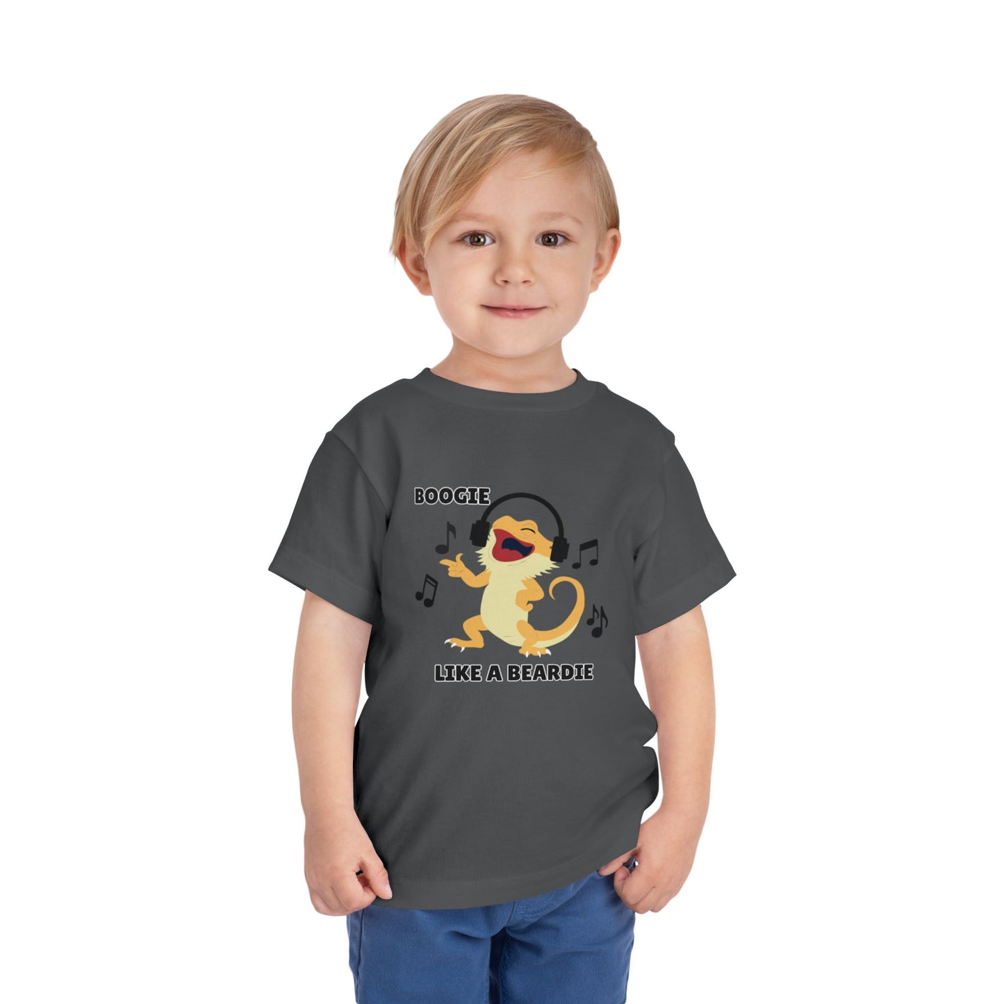 Toddler Sizes: Boogie like a Beardie Bearded Dragon Music Tee - Boogie Like A Beardie, Fun Kids T-Shirt, Playful Party Wear, Gift for Little Ones, Cute Summer Outfit