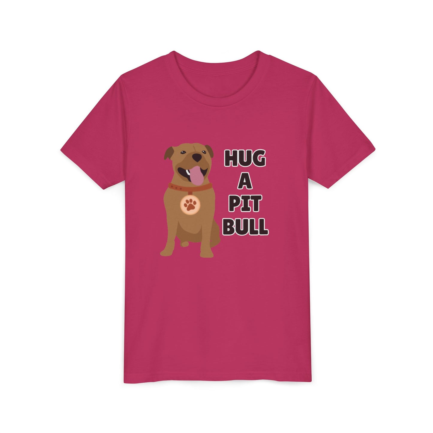 Hug a Pit Bull Youth Tee, Dog Lover Shirt, Kids Animal T-Shirt, Pet Adoption Awareness, Cute Gift, Animal Rescue Apparel