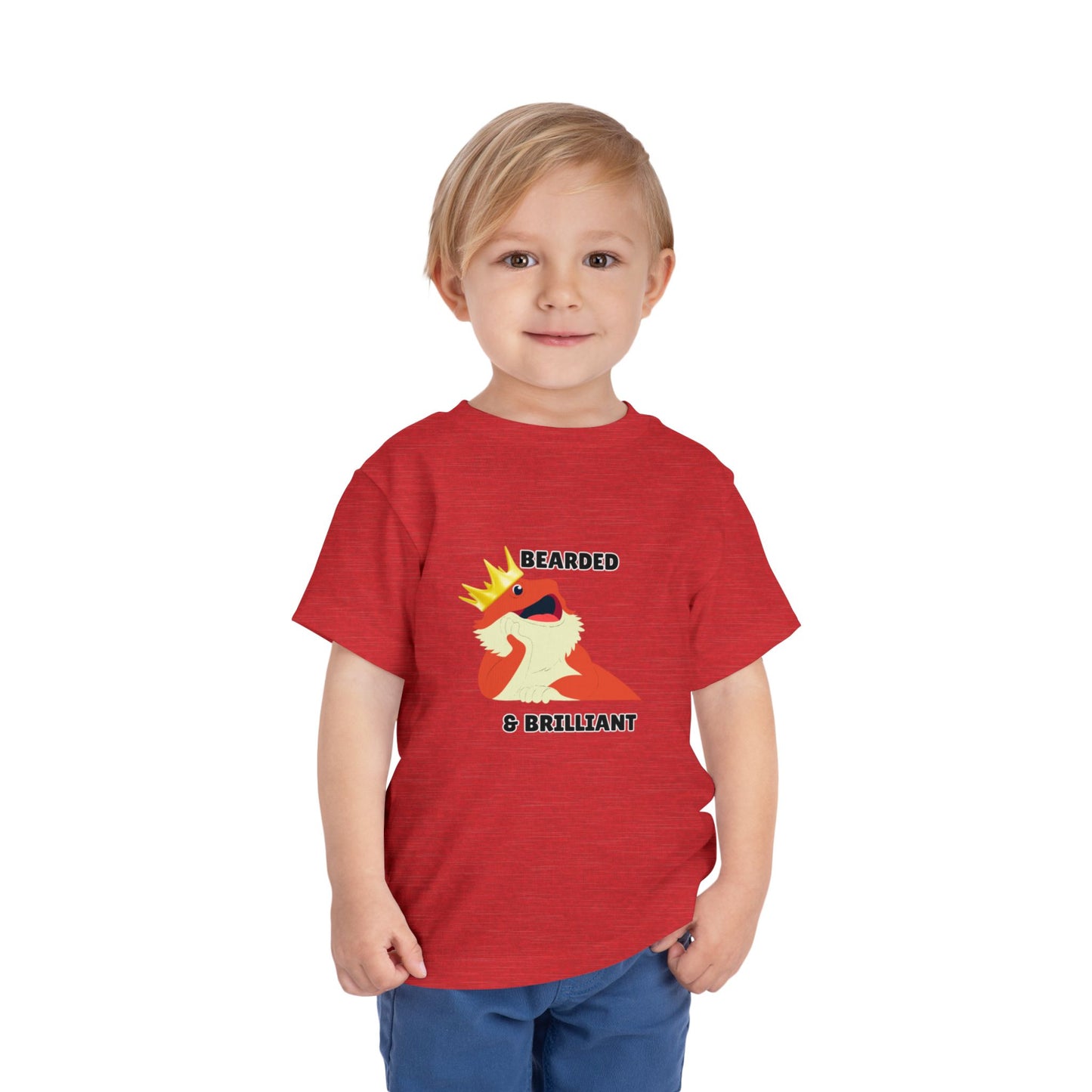 Toddler Sizes: Bearded & Brilliant Bearded Dragon Crown Toddler Tee - Fun Kids Reptile T-Shirt, Playdate Outfit, Unique Toddler Fashion, Cute Child's Clothing