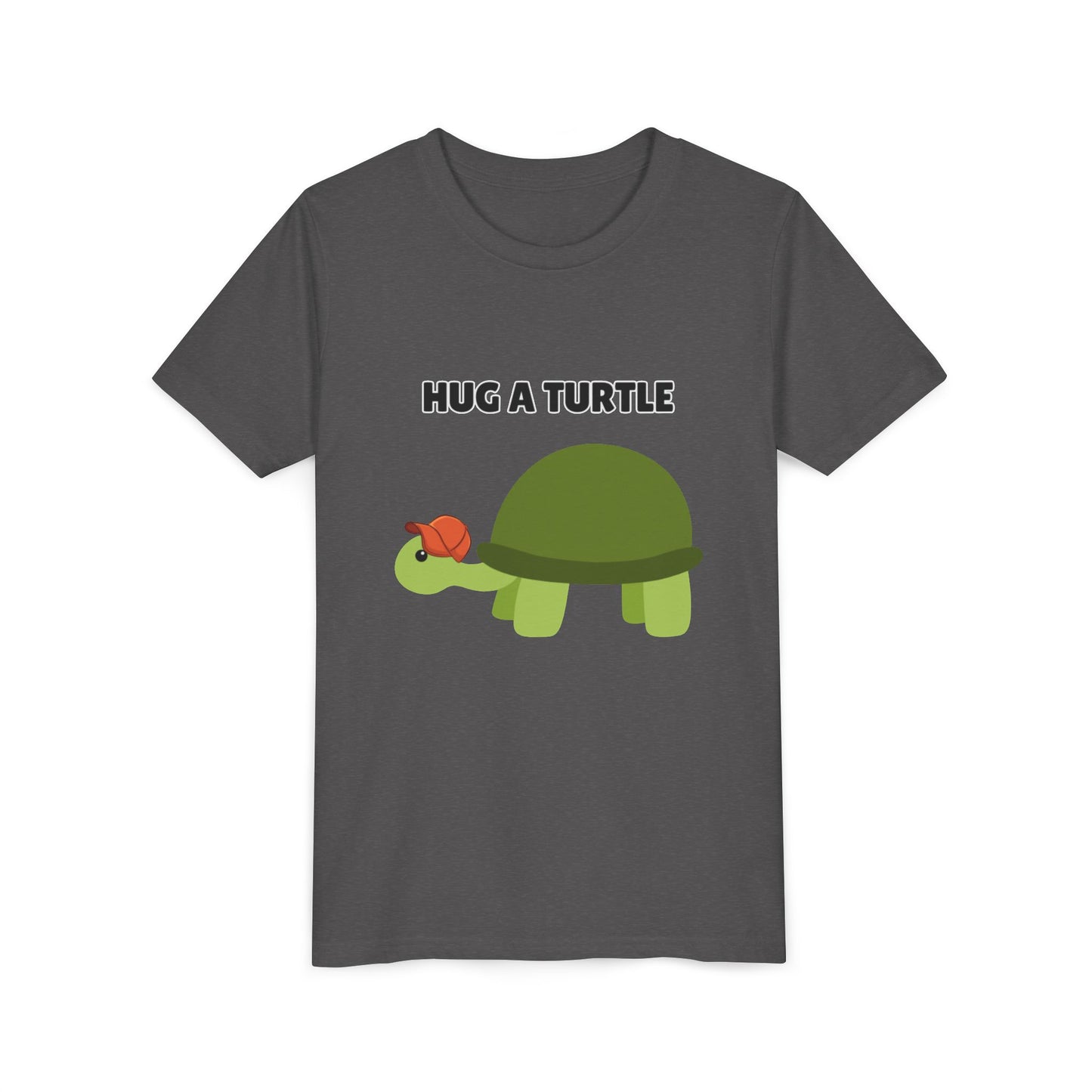 Hug a Turtle Youth Tee - Fun Nature Shirt, Children's Gift, Green Turtle Art, Ocean Conservation, Cute Animal Shirt