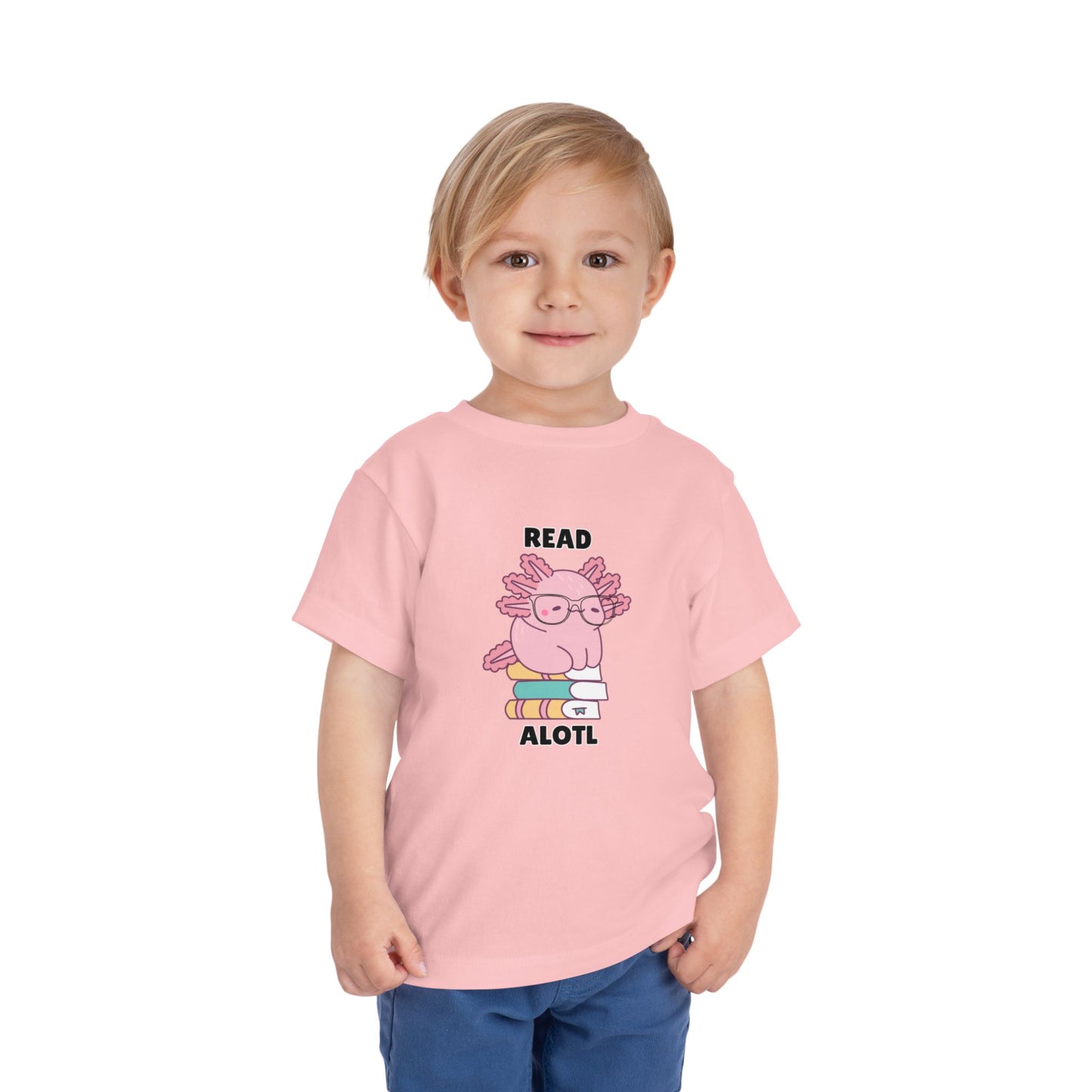 Toddler Sizes: Read Alotl Axolotl Cute Toddler Tee - "Read Alotl" Design, Kids' Short Sleeve T-Shirt, Gift for Book Lovers, Fun Reading Apparel, Toddler Gift Idea