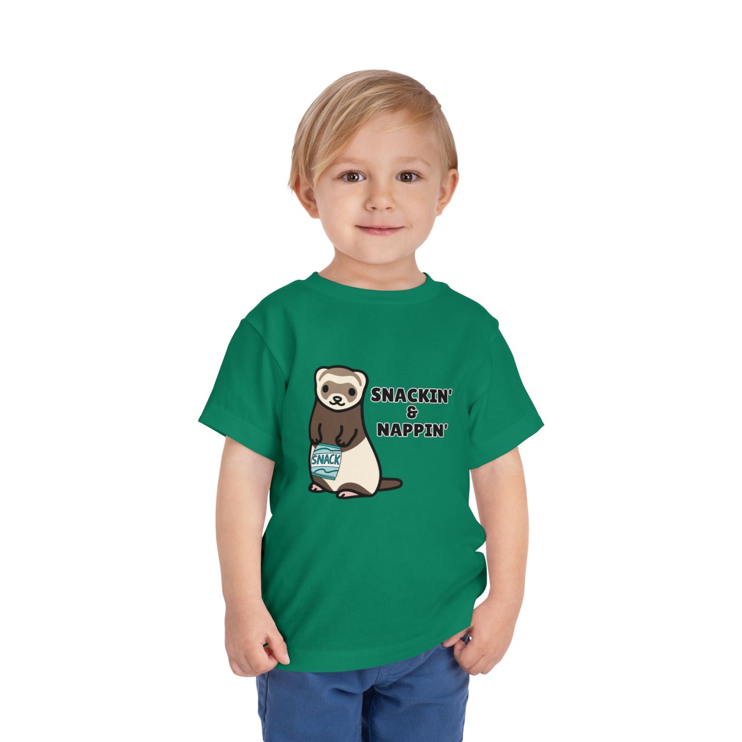 Toddler Sizes: Snackin' and Nappin' Ferret T-Shirt, Adorable Toddler Tee - Snackin' & Nappin', Ferrets, Snacks, Cute Kids Shirt, Birthday Gift, Nursery Wear, Fun Toddler Apparel