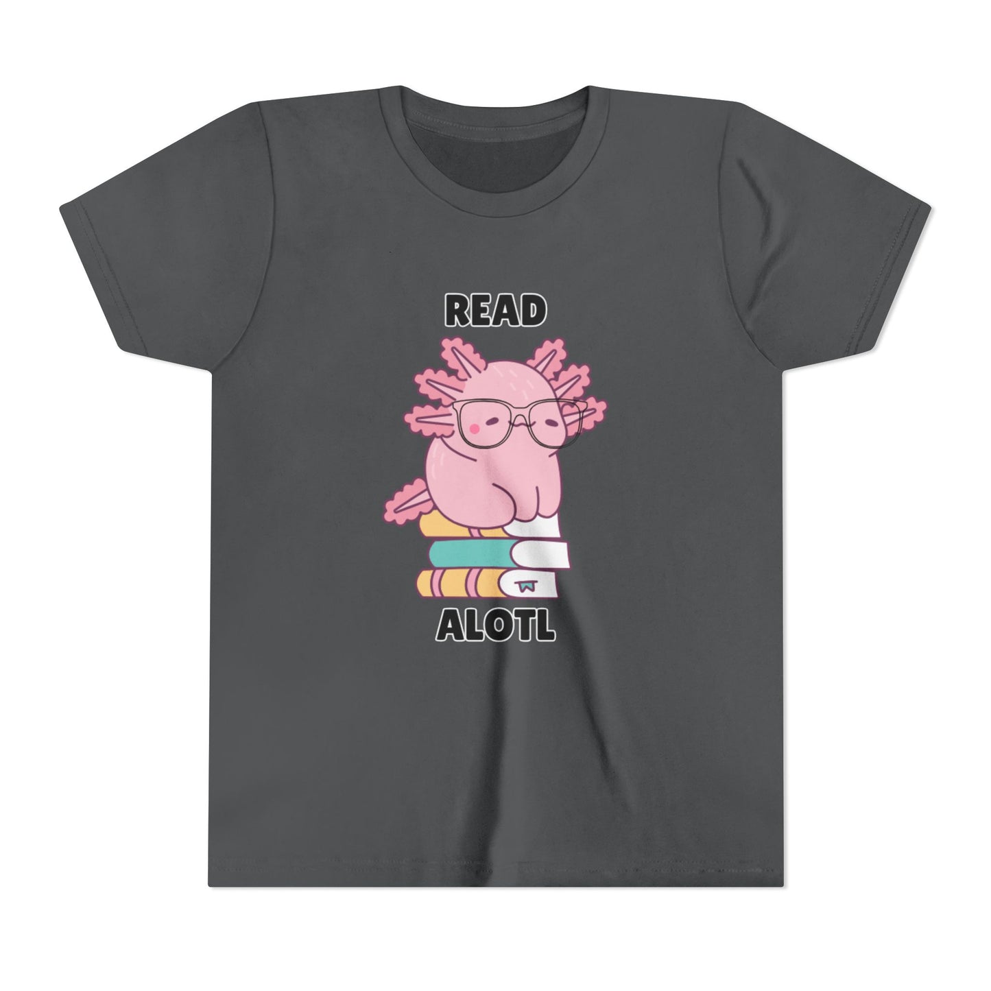 Youth Short Sleeve Tee Read Alotls Design - Fun Kids' Tee, Perfect for Book Lovers, Reading Theme, School Wear