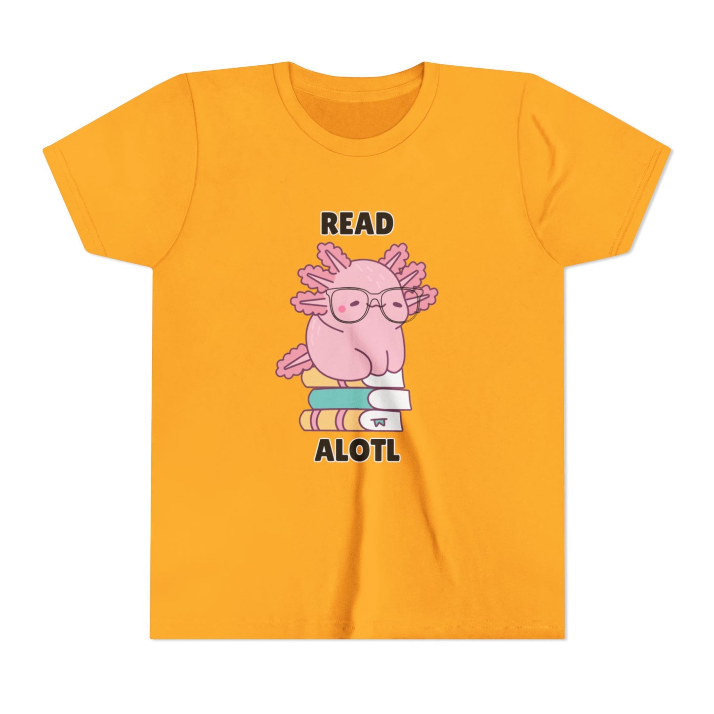 Youth Short Sleeve Tee Read Alotls Design - Fun Kids' Tee, Perfect for Book Lovers, Reading Theme, School Wear