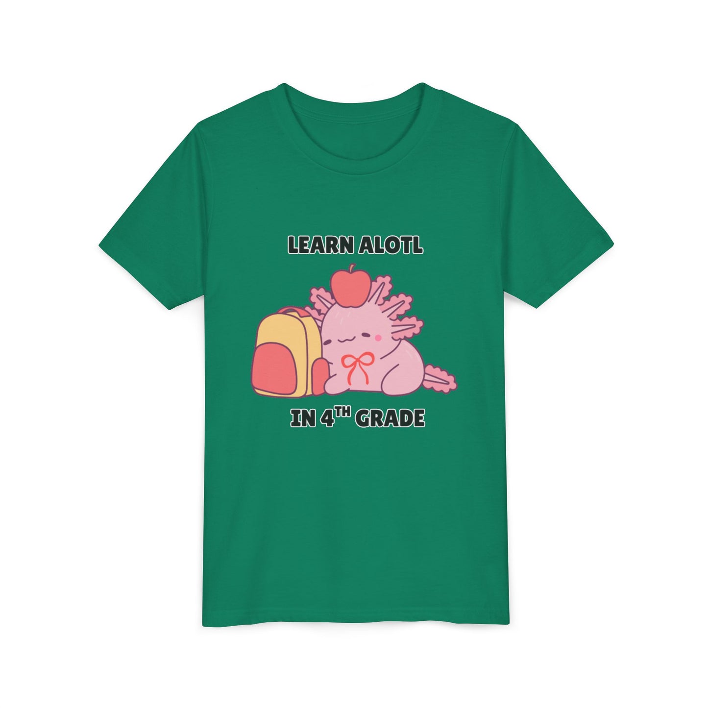 Learn Alotl in -- Grade (Customizable) Axolotl Back to School Youth Short Sleeve Tee