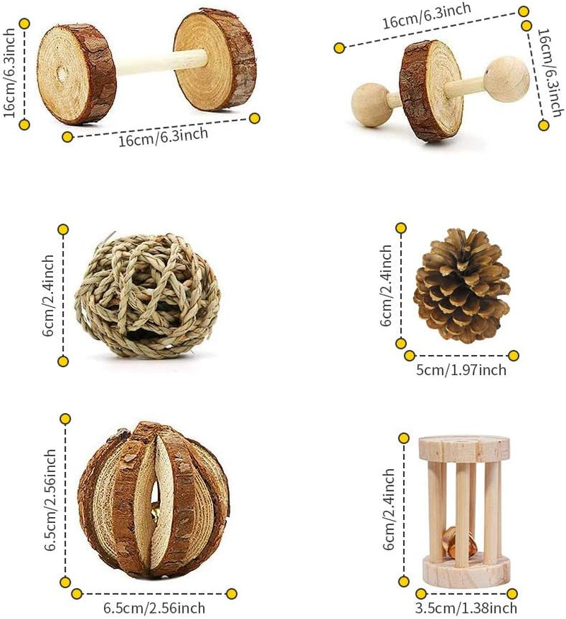 12PCS Hamster Chew Toy Set,Rat Toys Natural Pine Wood,Gerbil,Hamster,Chinchilla'S Favorite Chewing Toy,Toys Accessories,Suitable for Small Pet Chewing and Playing Sports