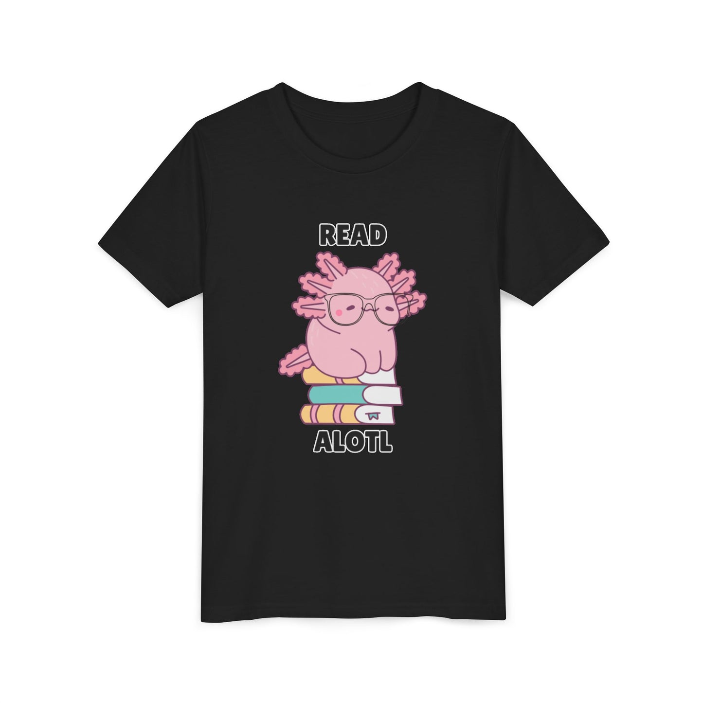 Youth Short Sleeve Tee Read Alotls Design - Fun Kids' Tee, Perfect for Book Lovers, Reading Theme, School Wear