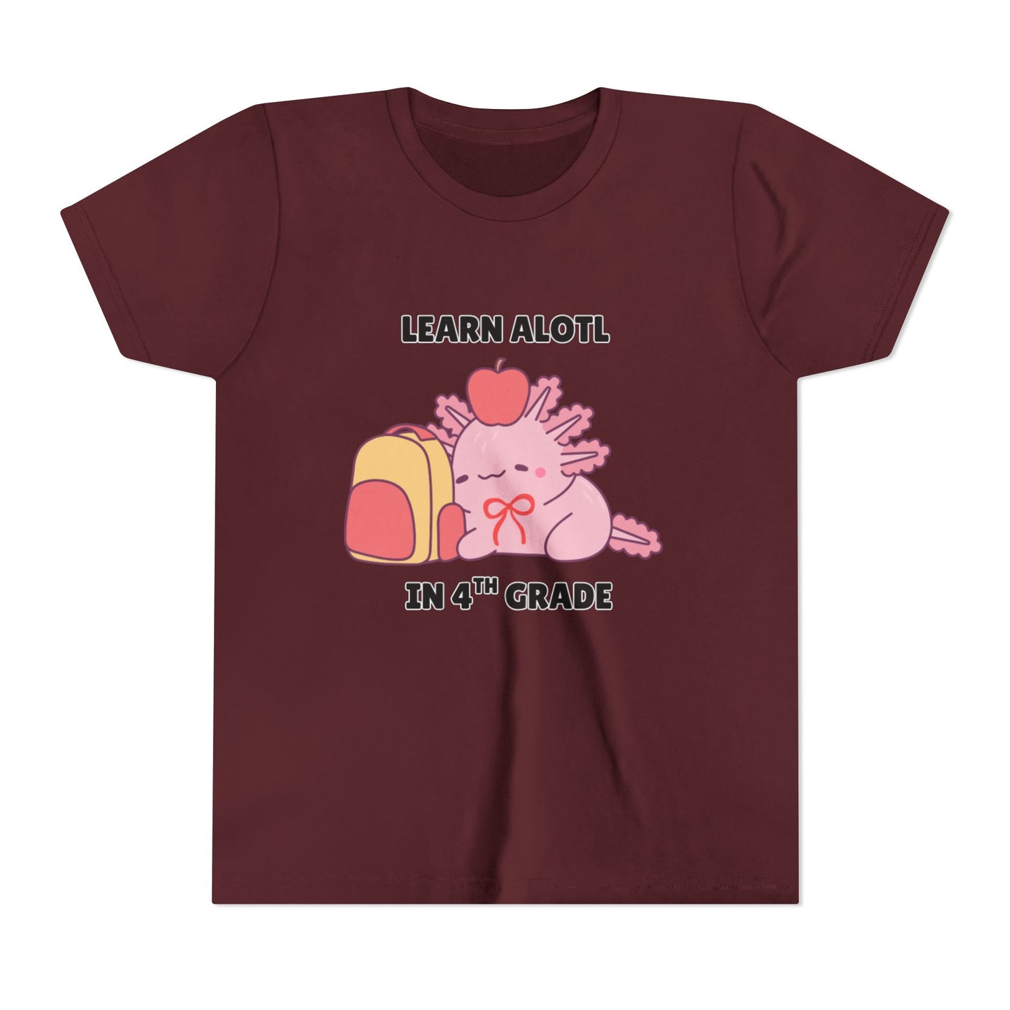 Learn Alotl in -- Grade (Customizable) Axolotl Back to School Youth Short Sleeve Tee
