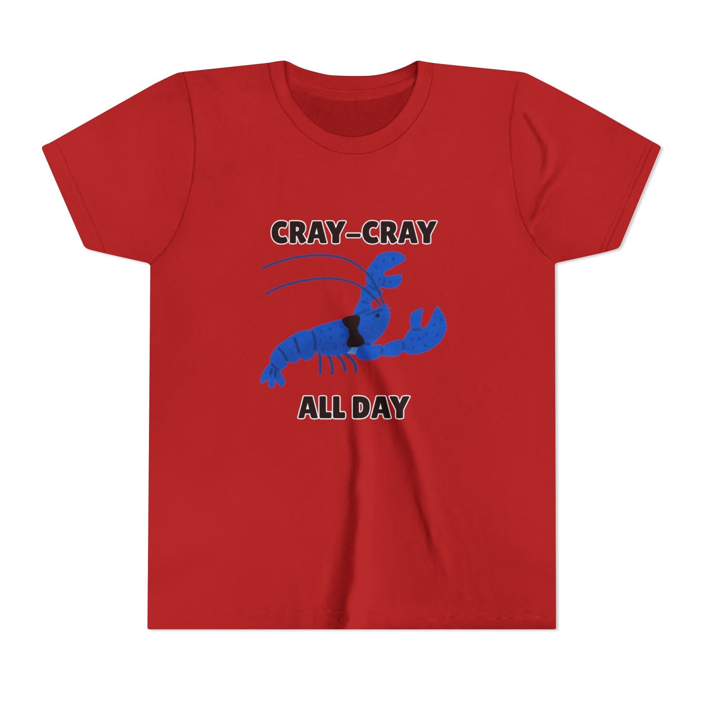 Crayfish Cray-Cray All Day Electric Mini Lobster Youth Tee, Fun Kids Shirt, Summer Outfit