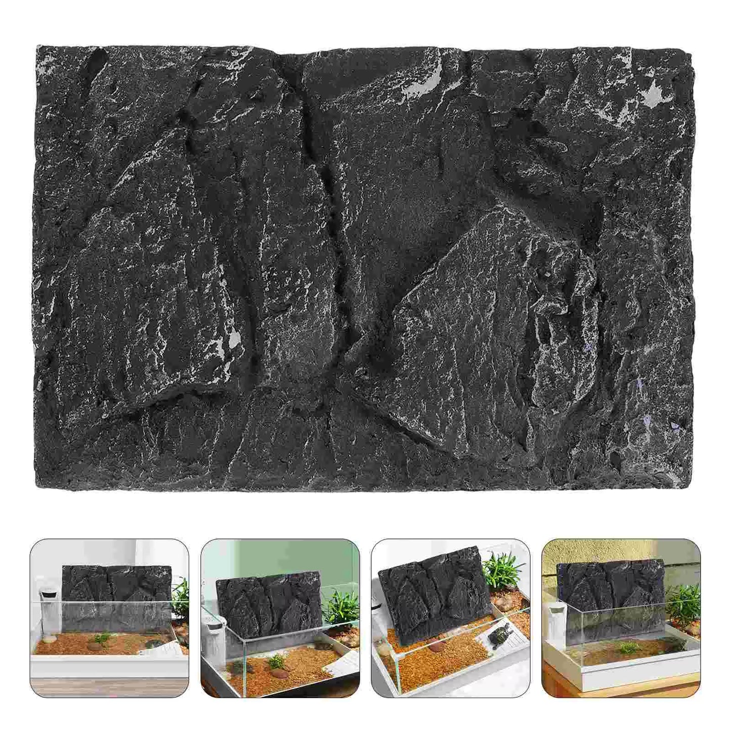 Pu Material Reptile Tank Decoration Board Turtle Background Panel Decorative Reptile Habitat Decor Terrarium Decor Pet Habitat