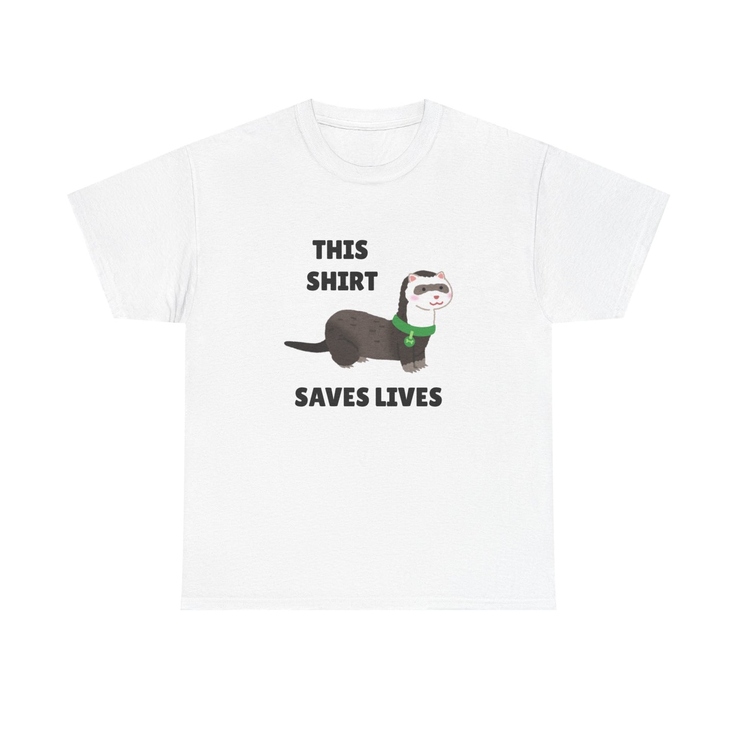 Adult Sizes: This Shirt Saves Lives Cute Animal Rescue Tee, Funny T-Shirt for Animal Lovers, Gift for Pet Adoption, Eco-Friendly Humor Shirt, Unique Casual Wear