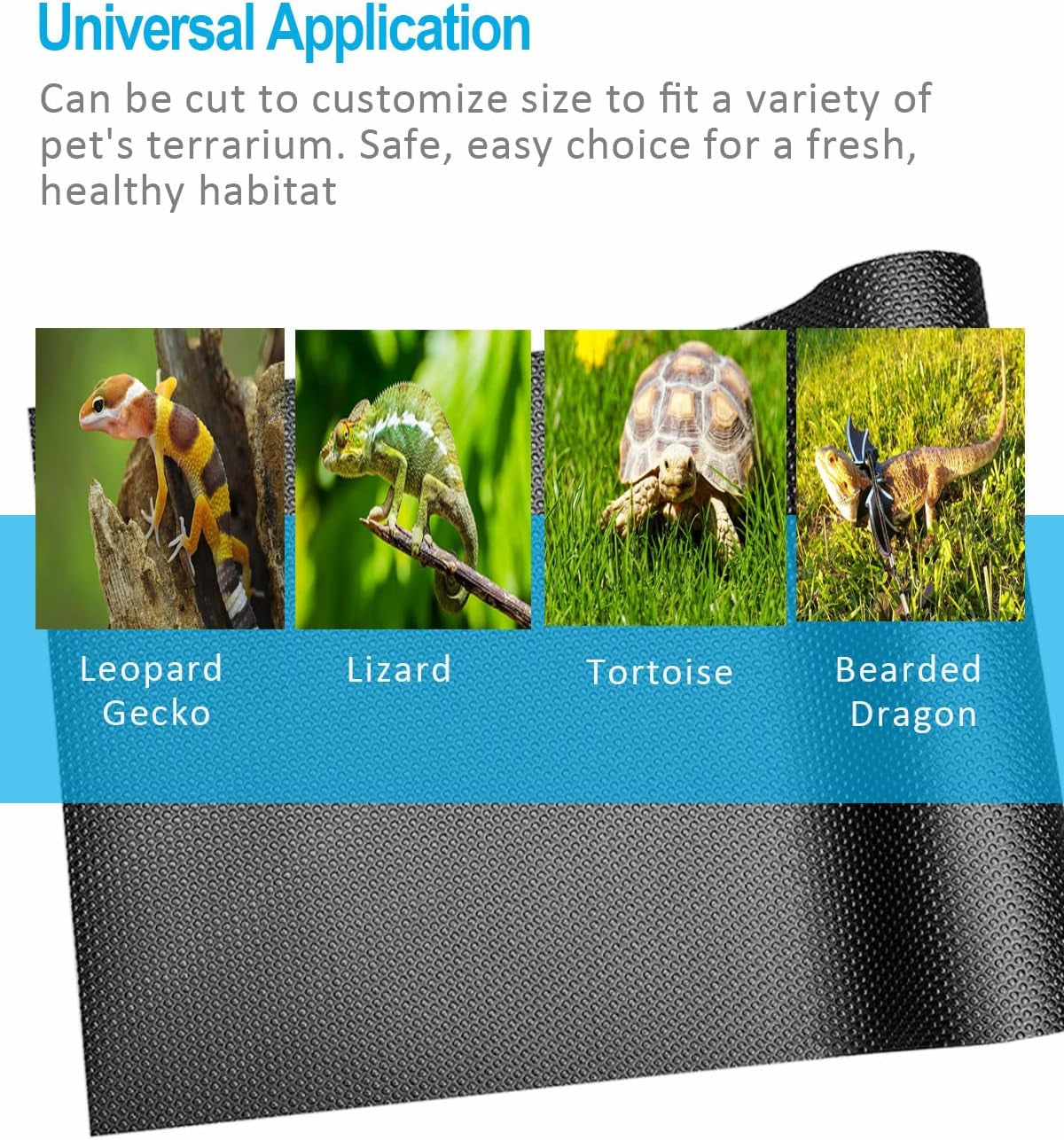 Bearded Dragon Tank Accessories, 120 Gallon Reptile Terrarium Mat Liner, Bearded
