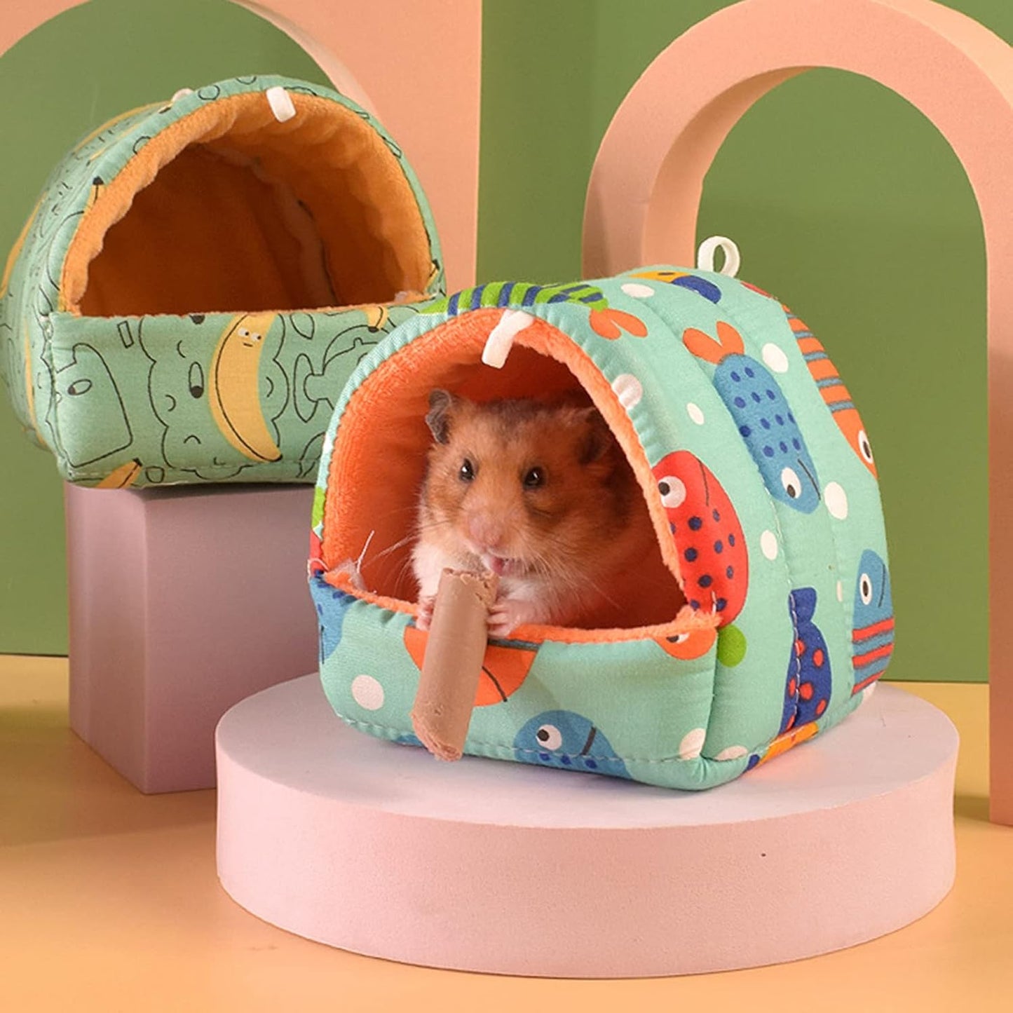 Guinea Pig Bed Cave Cozy Hamster House Hideout Hide House Small Animal Dwarf Rabbits Hedgehog Bearded Dragon Winter Nest Squirrel Hamster Cage Accessories Seaworld L
