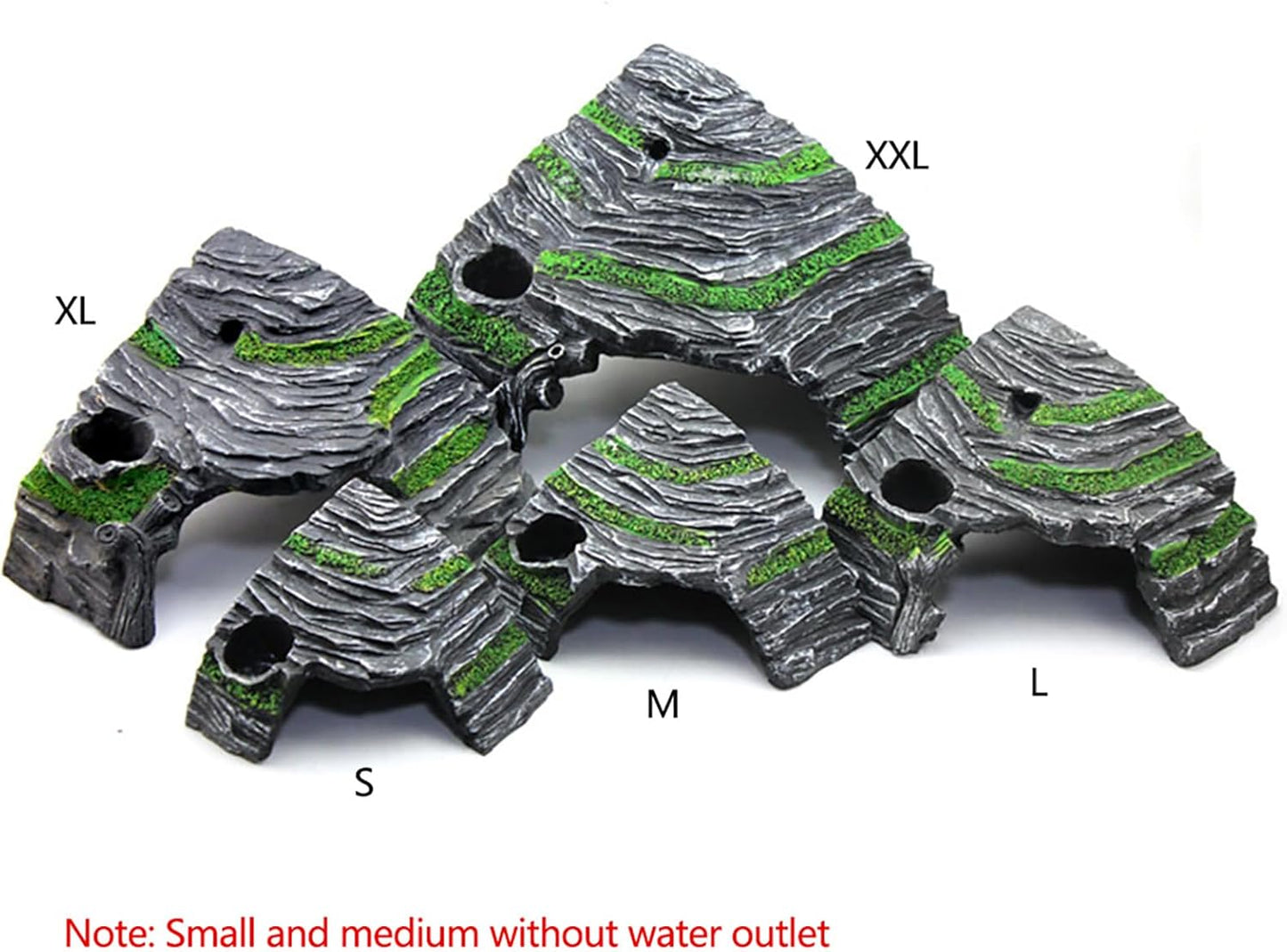 Reptile Box Shelter Terrarium Hideout Caves Turtle Ramp Basking Platform Habitat Decor Humidify Hide Cave Resin Rock