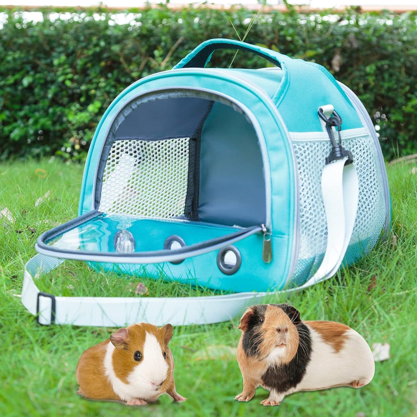 Small Animal Carrier Bag Guinea Pig Carrier Large Size,Portable Bag with Strap for Hedgehog Squirrel Chinchilla (Upgraded Version)