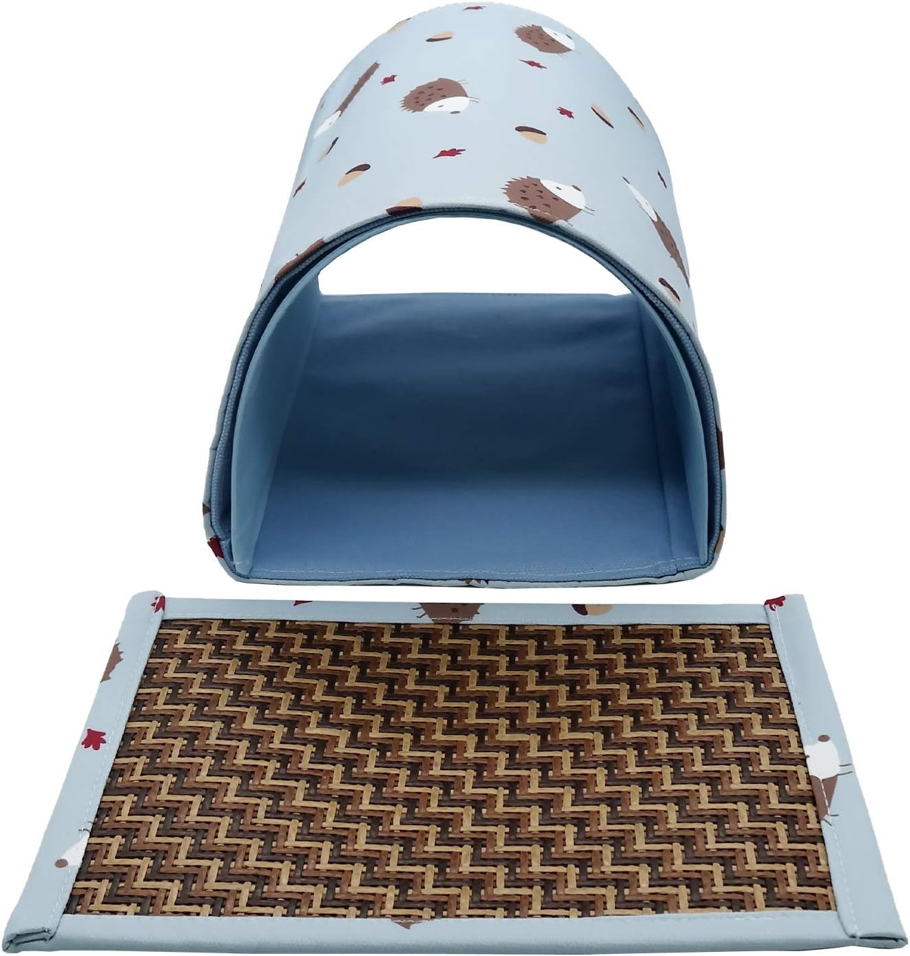 Handmade Sleeping Hideout Cave Tunnel for Baby Chinchillas/Mice/Gerbil Rats/Chinchilla/Squirrel/Guinea Pigs/Hedgehog/Dwarf Rabbit and Other Small Animal Beds (Blue)
