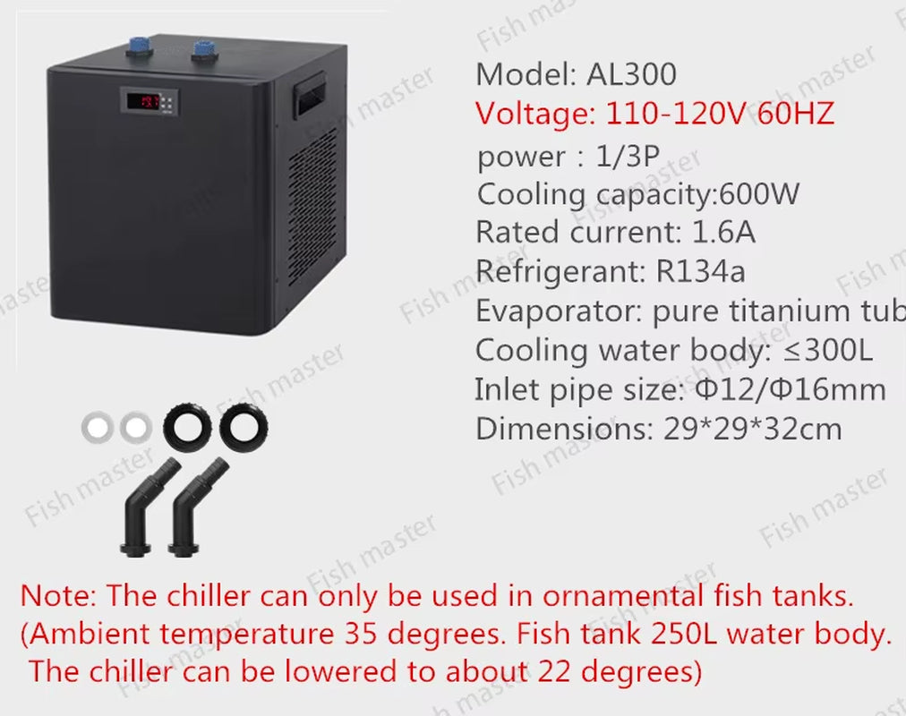 160L 300L 500L Marine Tank Chiller Water Cooling Machine Suitable Aquarium for Reef Coral Jellyfish Shrimp Water Plants