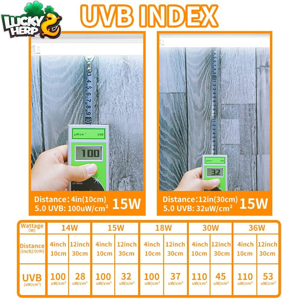 18Inch 15W T8 UVB 10.0 Reptile Light, UVA UVB Bulb, Fluorescent Lamp for Reptiles Amphibian