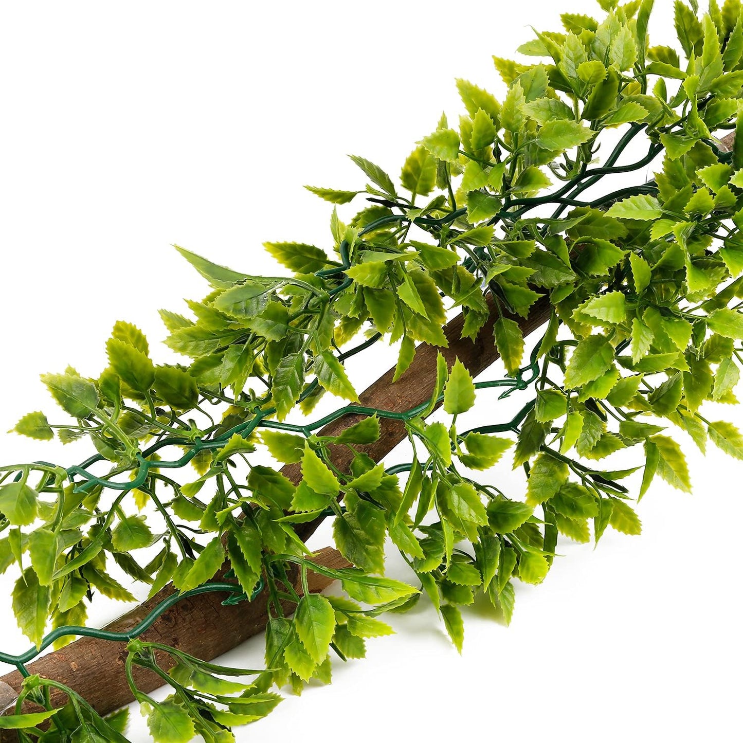 Reptile Plants, Artificial Reptile Plants Green Leaves, Terrarium Decoration with Suction Cups for Hermit Crab Lizards Geckos Snake Turtles Gecko, Reptile & Amphibian Habitat Plants
