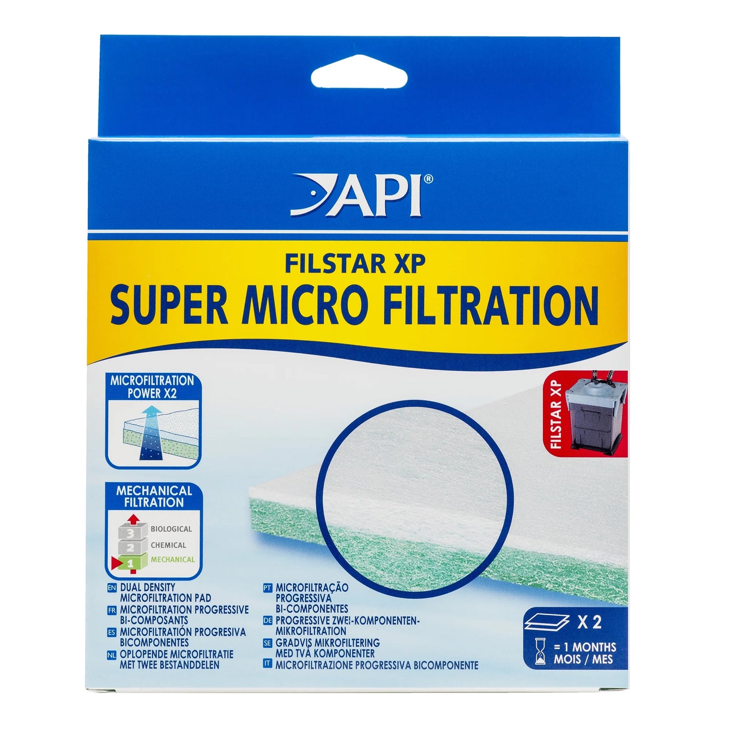 Filstar XP Super Microfiltration, Aquarium Canister Filter Filtration Pads, 2-Count
