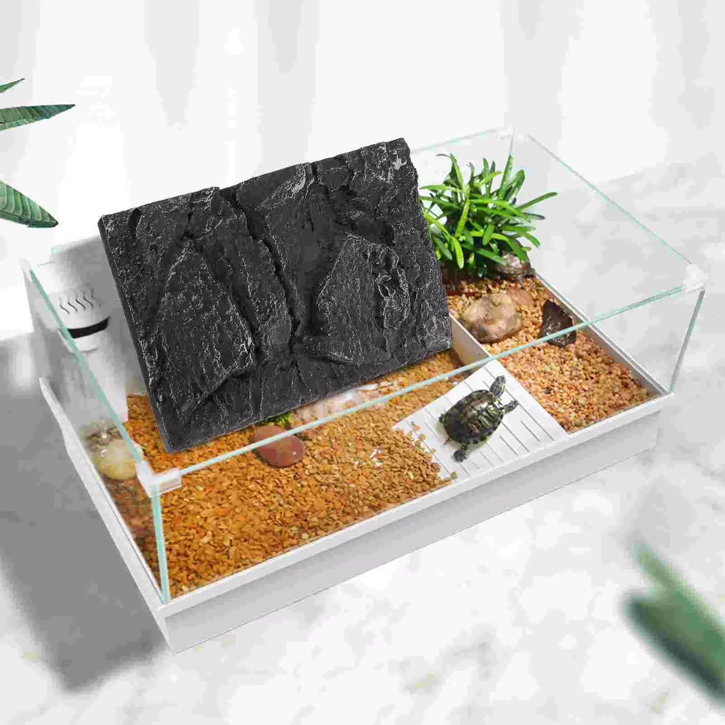 Pu Material Reptile Tank Decoration Board Turtle Background Panel Decorative Reptile Habitat Decor Terrarium Decor Pet Habitat