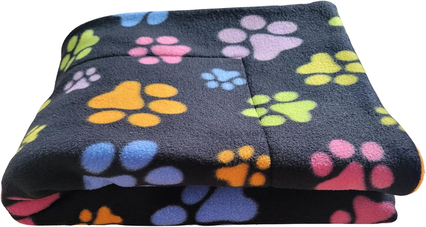 Courtney'S Fleece Cage Liner | Multiple Prints & Sizes | Midwest | C&C | Guinea Pig Fleece | Hedgehog Fleece | Reversible | Machine Washable (30X18 for Liner or Lap Pad, Colorful Paw)