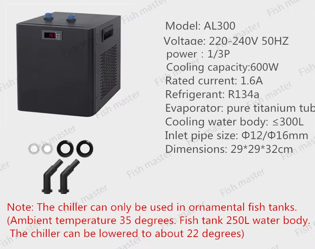 160L 300L 500L Marine Tank Chiller Water Cooling Machine Suitable Aquarium for Reef Coral Jellyfish Shrimp Water Plants