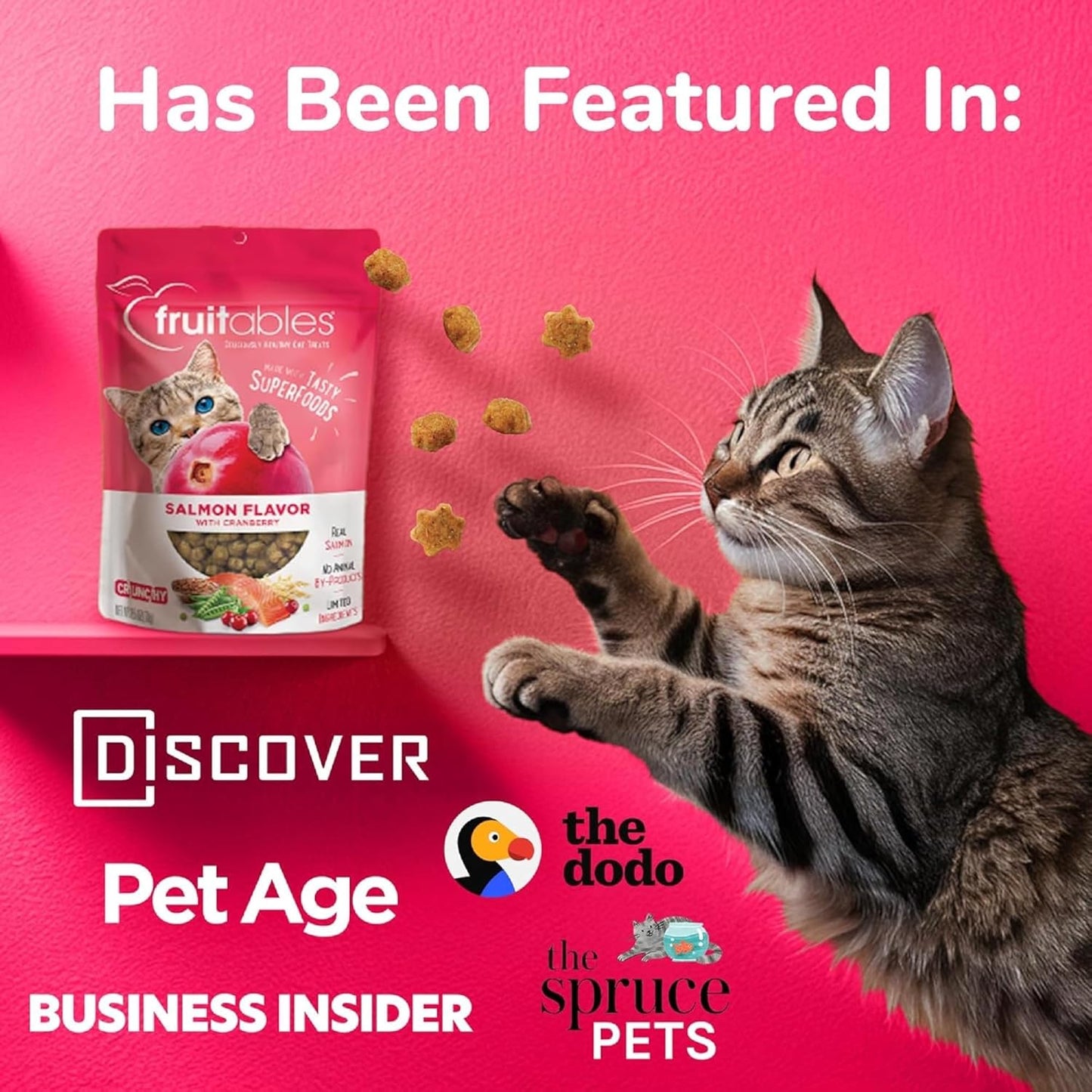 Cat Treats, Healthy Treats for Cats, Low Calorie and Packed with Protein, Crunchy Biscuits, Free of Wheat, Corn and Soy, Made with Real Tuna and Pumpkin, 2.5Oz
