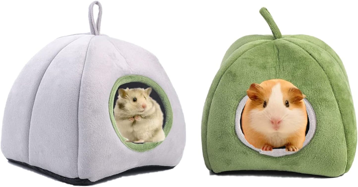 Guinea Pig Beds and Hideouts,2 in 1 Functional Small Animals Bed Cage Accessories for Guinea Pig, Chinchilla, Hamsters, Hedgehog, Ferrets, Bunny, Sugar Glider (Green)