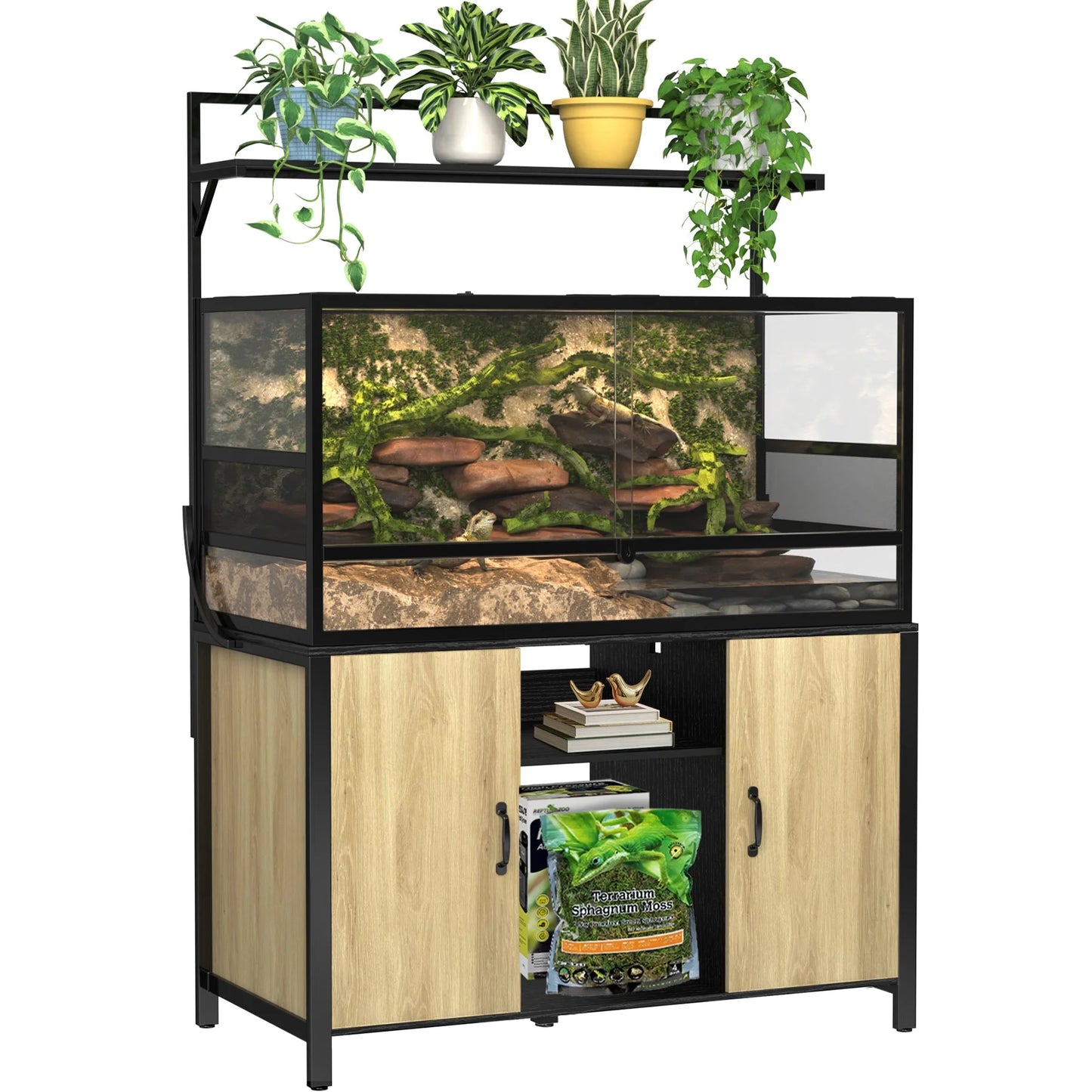 Reptile Tank Stand Terrarium Stand with Accessories Storage 48" X 24" Tabletop