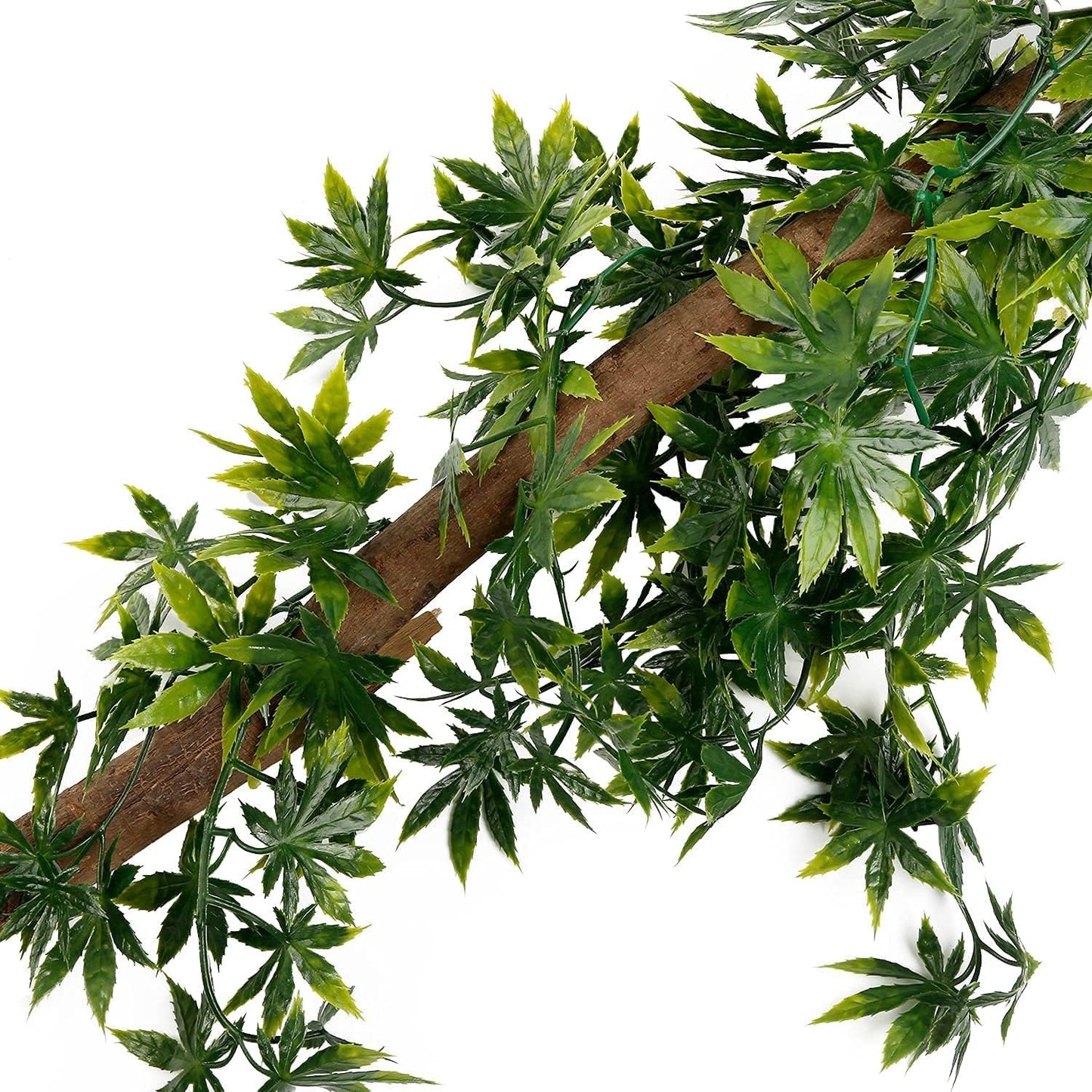 Reptile Plants, Artificial Reptile Plants Green Leaves, Terrarium Decoration with Suction Cups for Hermit Crab Lizards Geckos Snake Turtles Gecko, Reptile & Amphibian Habitat Plants