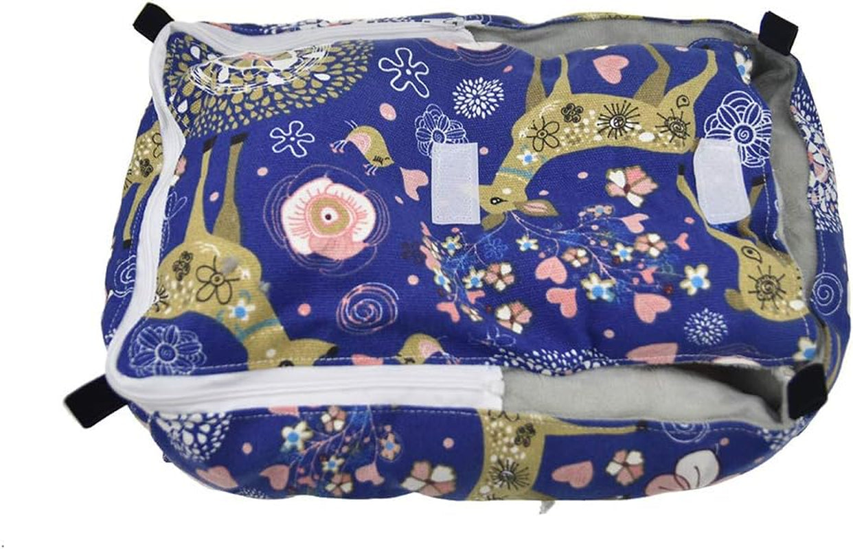 Winter Warm Guinea Pig Rabbit Hedgehog Bed Sugar Glider Squirrel Hamster Hanging Cave Bed Snuggle Sack for Cage Accessories (13.7X9.8X3.1 Inch (Pack of 1), Blue)