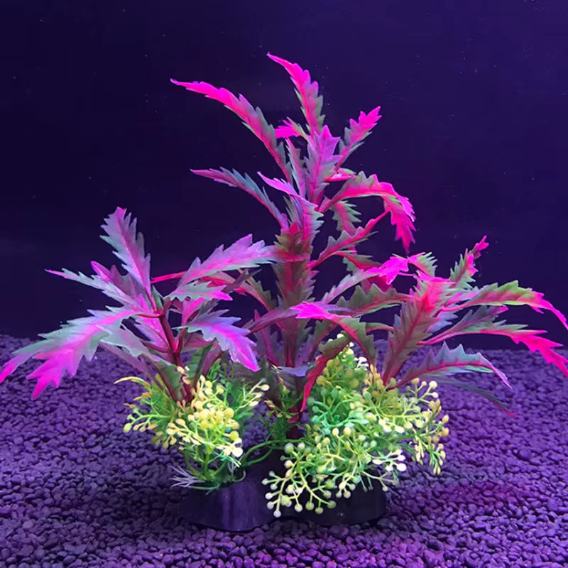 12 Kinds Artificial Aquarium Decor Plants Water Weeds Ornament Aquatic Plant Fish Tank Grass Decoration Accessories 14Cm