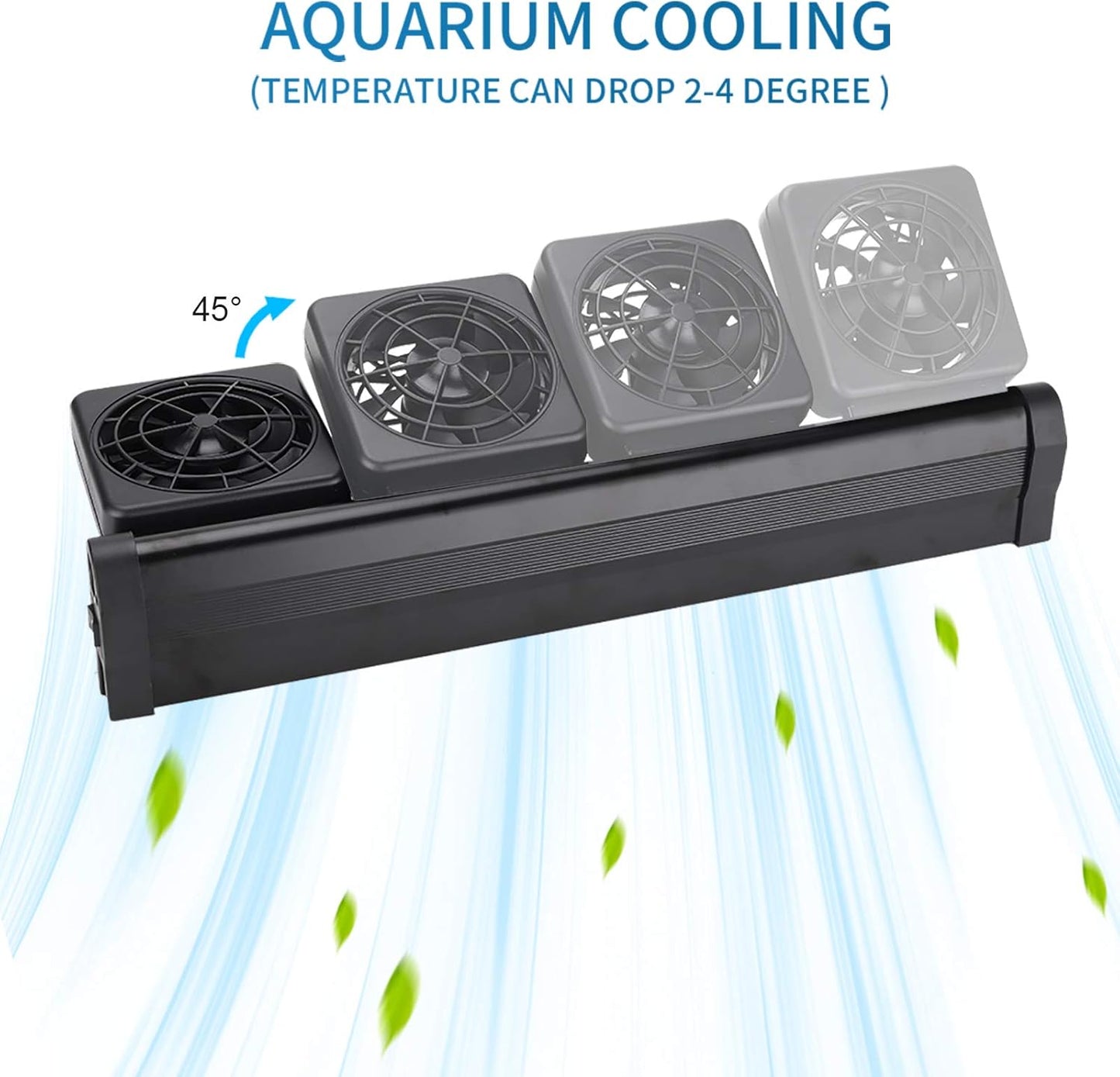 Aquarium Chillers, Fish Tank Cooling Fan System 3-Head Wind Power and Angle Adjustable Clip on Chiller, 2 Gears for Control (3-Head)