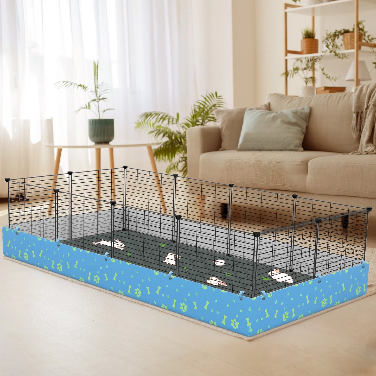 2 Pack Washable Guinea Pig Cage Liners for Midwest and C&C Cages, 24”X 36” Reusable Leakproof and Anti-Slip Guinea Pig Pee Pads, Fleece Liners for Hamster Rabbit