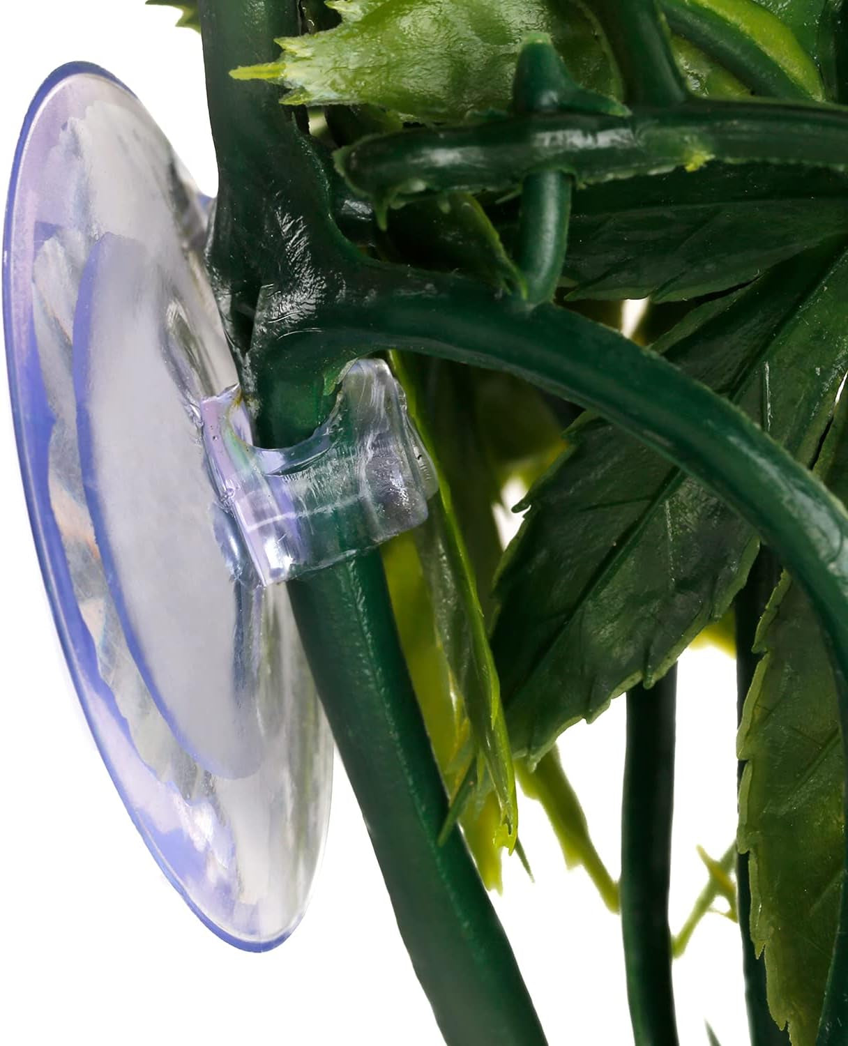 Reptile Plants, Artificial Reptile Plants Green Leaves, Terrarium Decoration with Suction Cups for Hermit Crab Lizards Geckos Snake Turtles Gecko, Reptile & Amphibian Habitat Plants