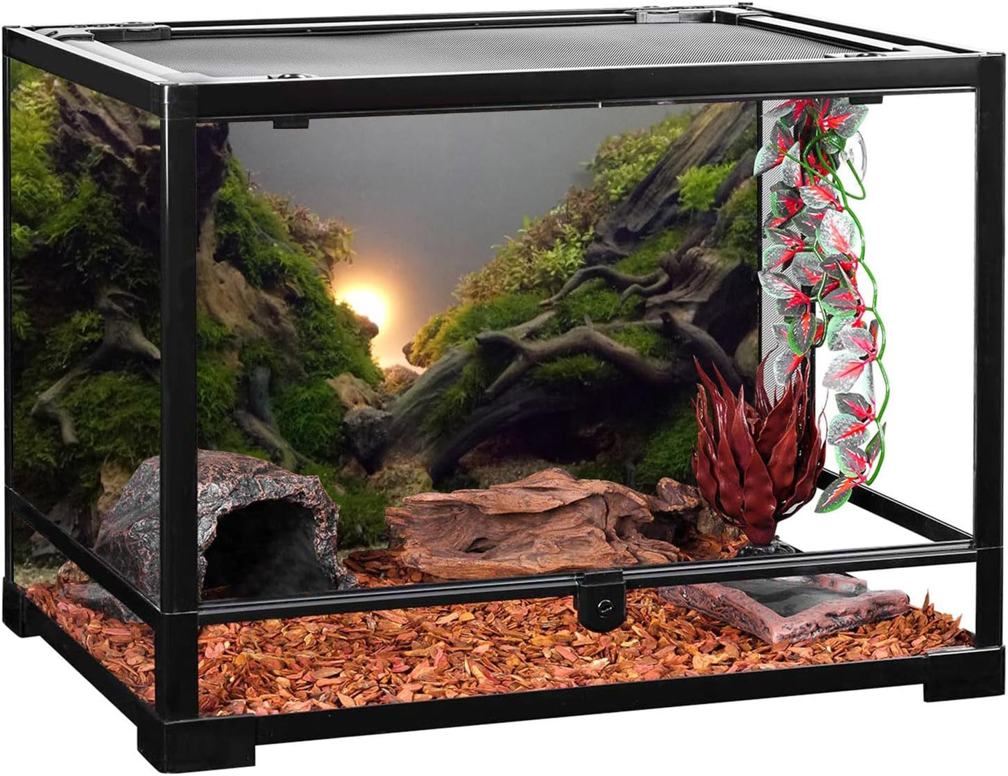 River Bed & Lake Aquarium Background Sunshine Aquatic Plant Fish Tank Background Vinyl 72X18 Inches