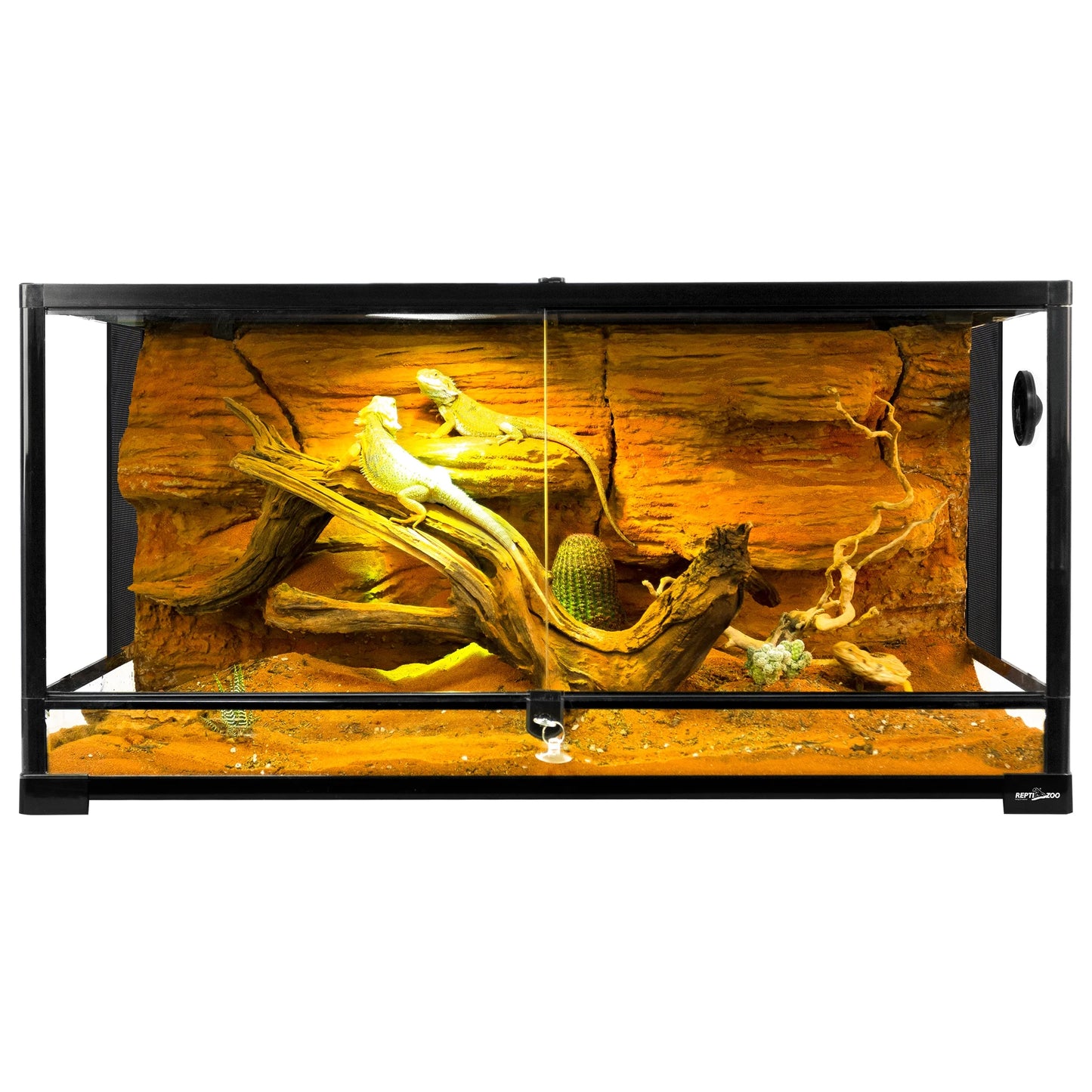 REPTI-ZOO Reptile Glass Terrarium, Double Hinge Door with Screen Ventilation Reptile 36" X 18" X 18", Black