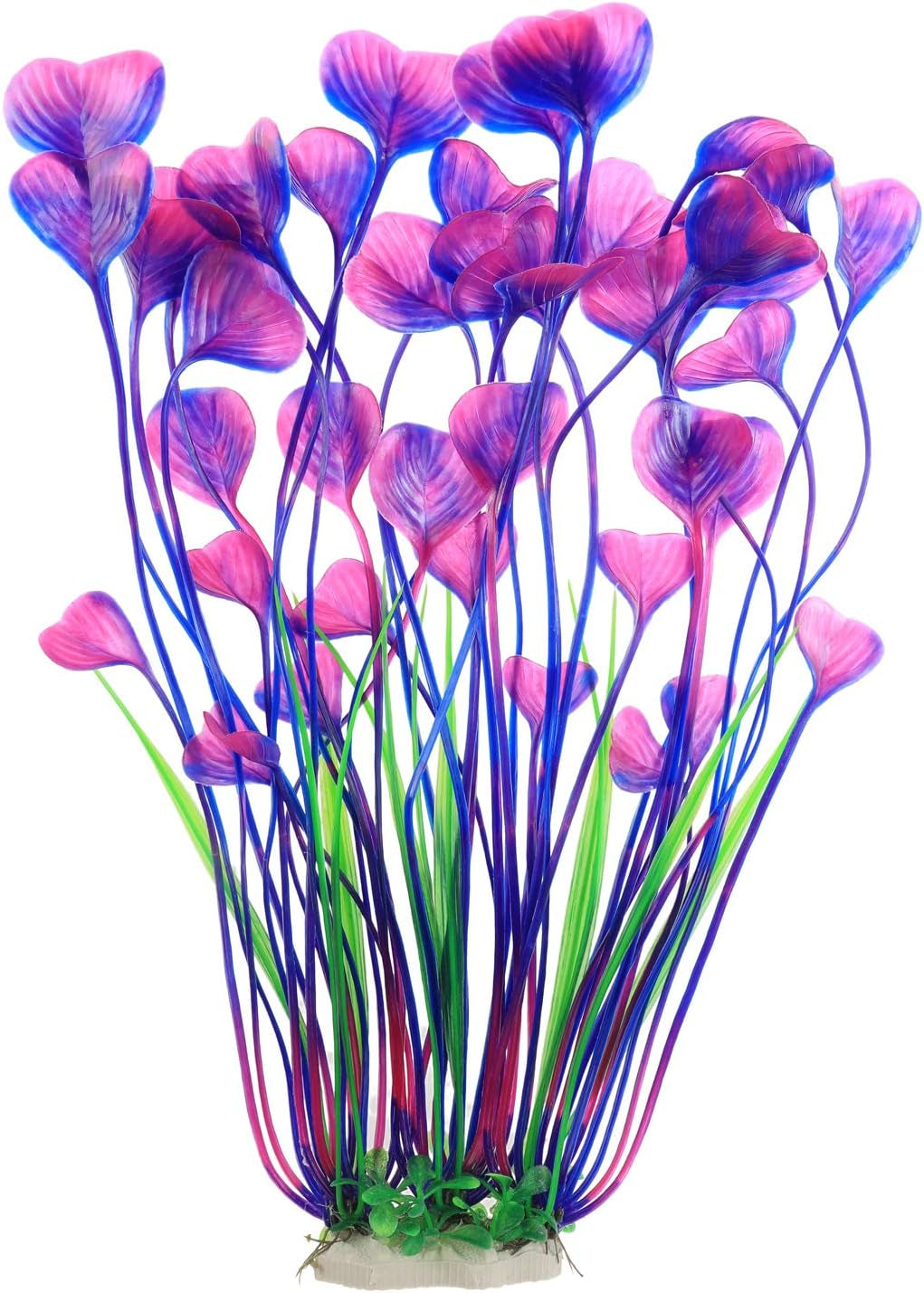 Fish Tank Decorations Plastic Plants Large,Aquarium Artificial Plants Decoration Ornament Safe for All Fish-16 Inch 2Pcs (Purple 2 Pcs)