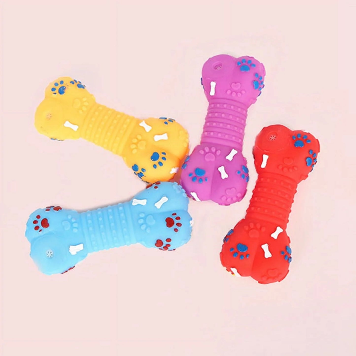 Dog Squeaky Toy Plastic Training Funny Bone Shape Dog Toy Dog Play Toy for Puppy, Random Color