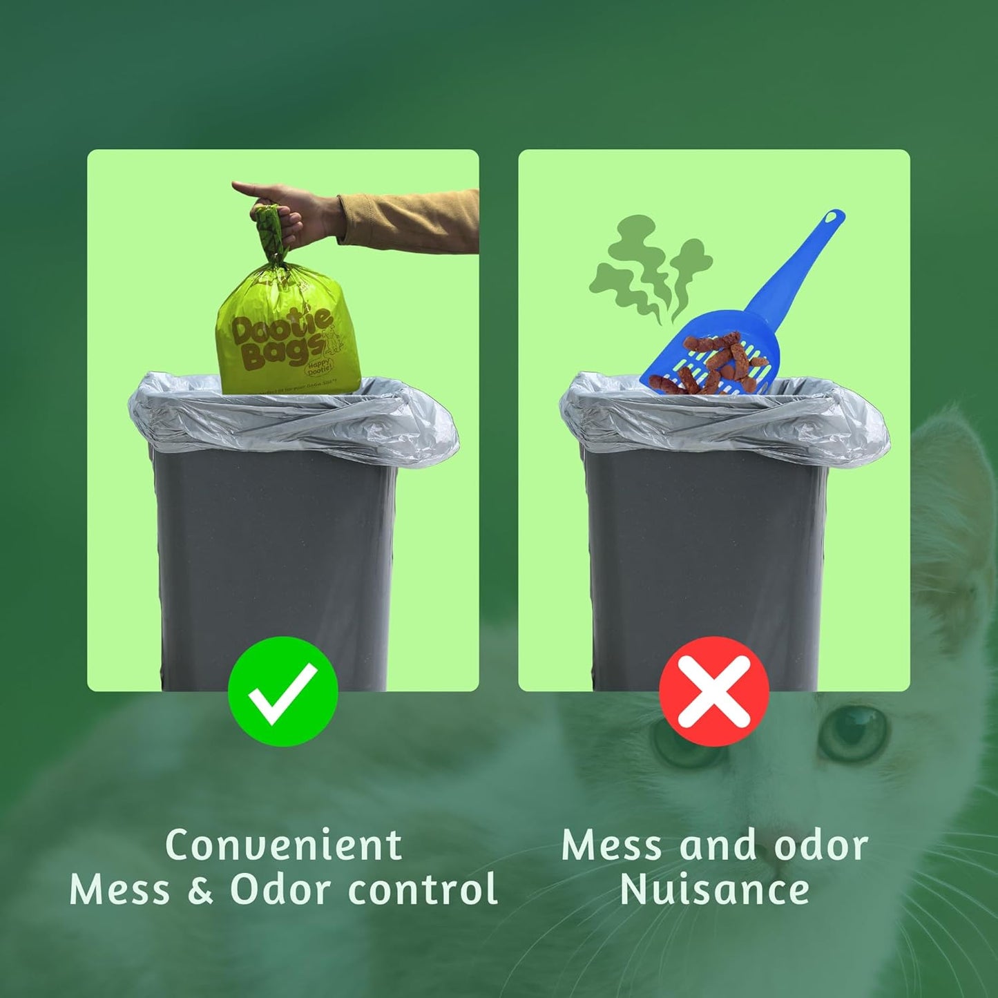 Pooch Approved Dootie Bags - Dog Poop Bags - Tie-Handles - 100 Count Dootie Strong Leakproof Bags - Perfect for Dogs & Cats - Litter - Pet Waste Cleanup - Swivel Bin & Scoopers