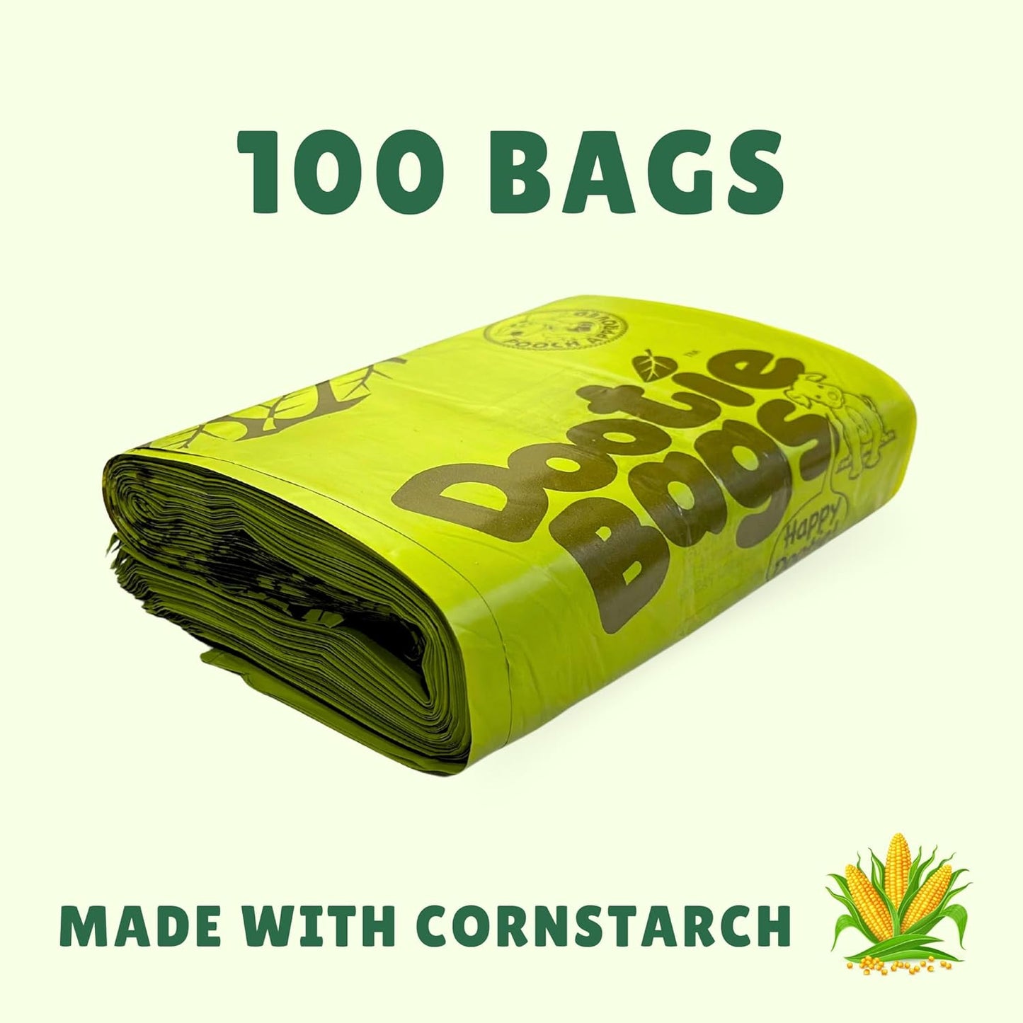 Pooch Approved Dootie Bags - Dog Poop Bags - Tie-Handles - 100 Count Dootie Strong Leakproof Bags - Perfect for Dogs & Cats - Litter - Pet Waste Cleanup - Swivel Bin & Scoopers