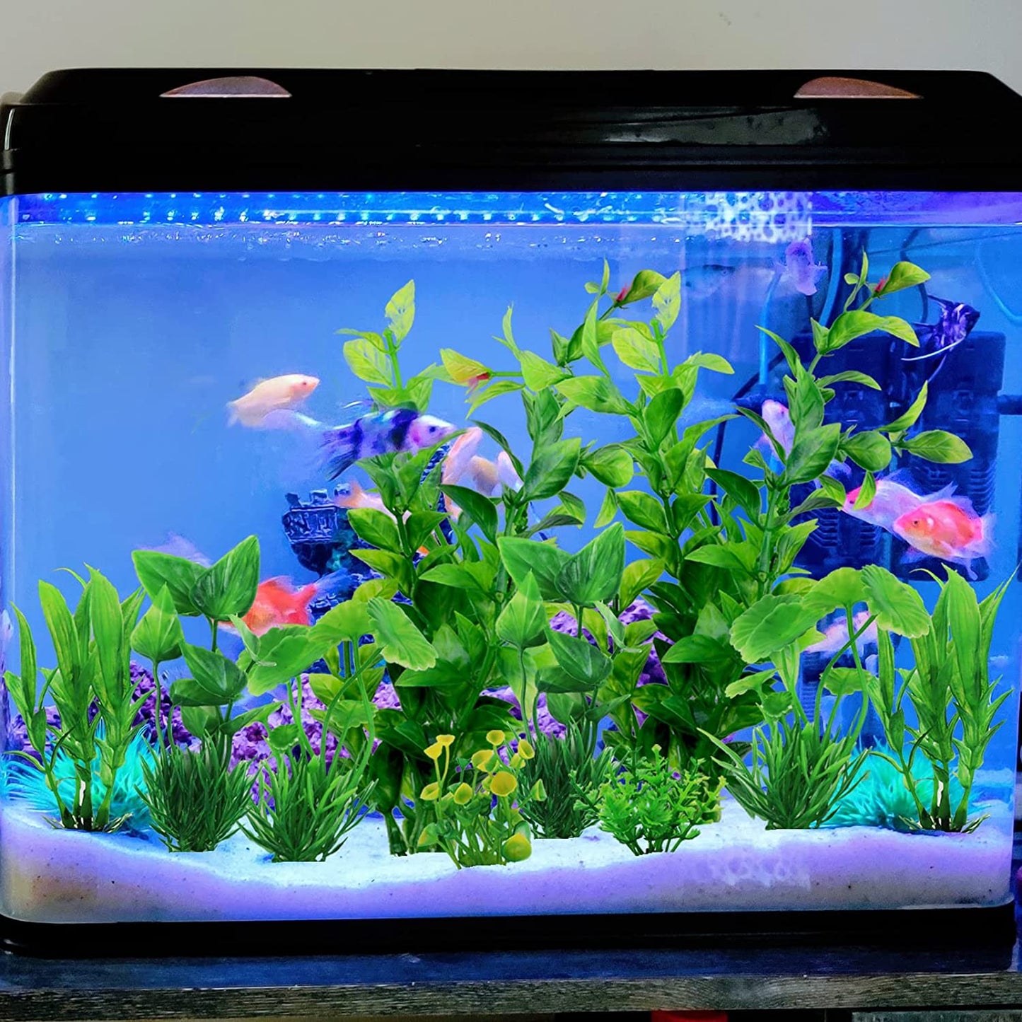 10Pcs Artificial Fish Tank Plants Fake Plastic Water Green Plants Aquarium Decor