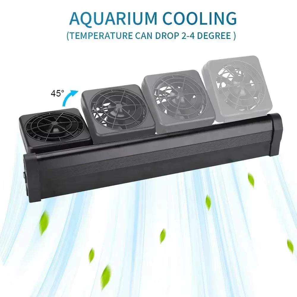 Fish Tank Fan Silent Adjustable 8-Speed Wind Speed Automatic Temperature Control Water Cooled Fish Tank Fan Aquarium Accessories