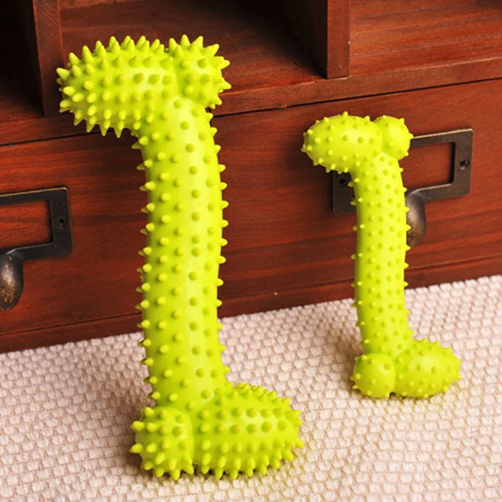 Dog Toys, Durable TPR Dog Chew Toys for Aggressive Flavored Tough Natural Rubber & Teeth Cleaning Chewing Bones for Large Dogs, Random Color