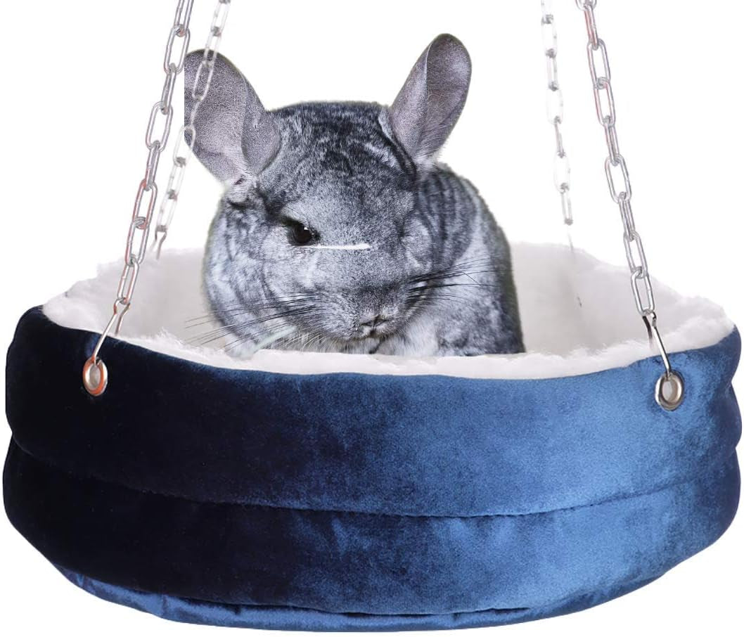 Guinea Pig Bed Hanging Warm Bed Cave for Rodents Rats, Chinchillas, Guinea Pigs Convenient Nest for Small Pets Ferrets Mice, Rats, Squirrels, Jerboa Cage Accessory (Blue)