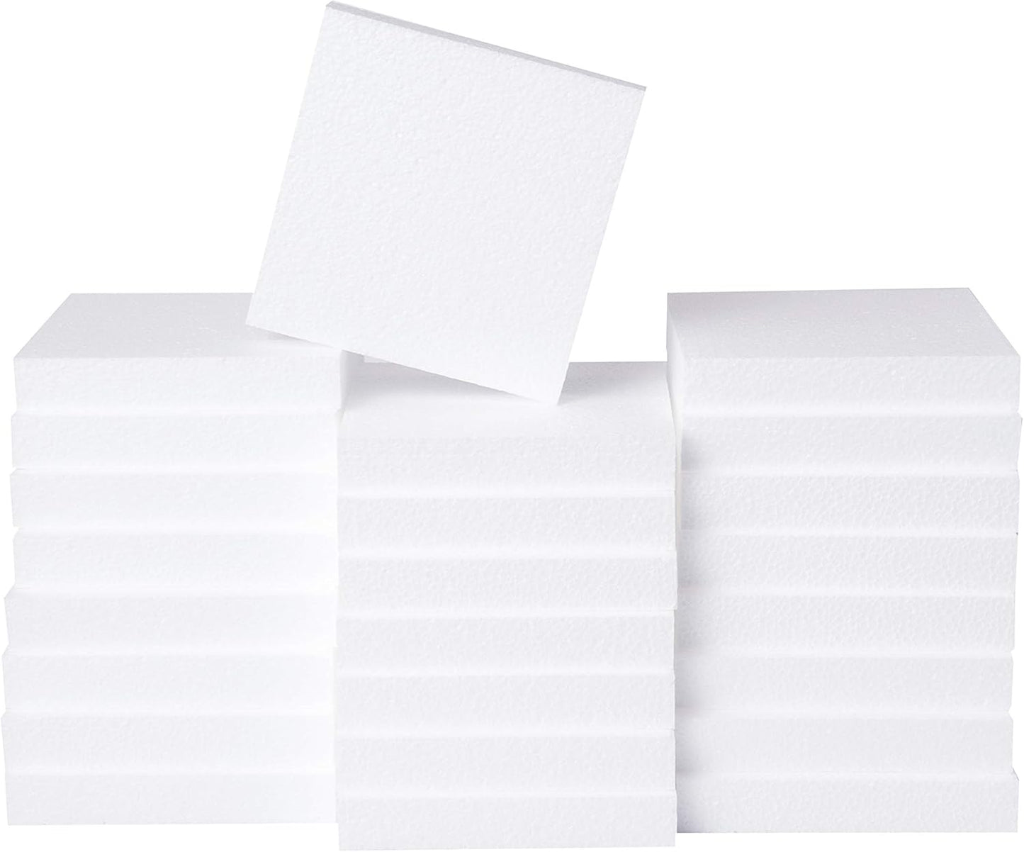 Silverlake Craft Foam Squares - American-Made Hard Foam - 24-Pack 6X6X1 EPS Boards for Crafting, Teaching & Small Business
