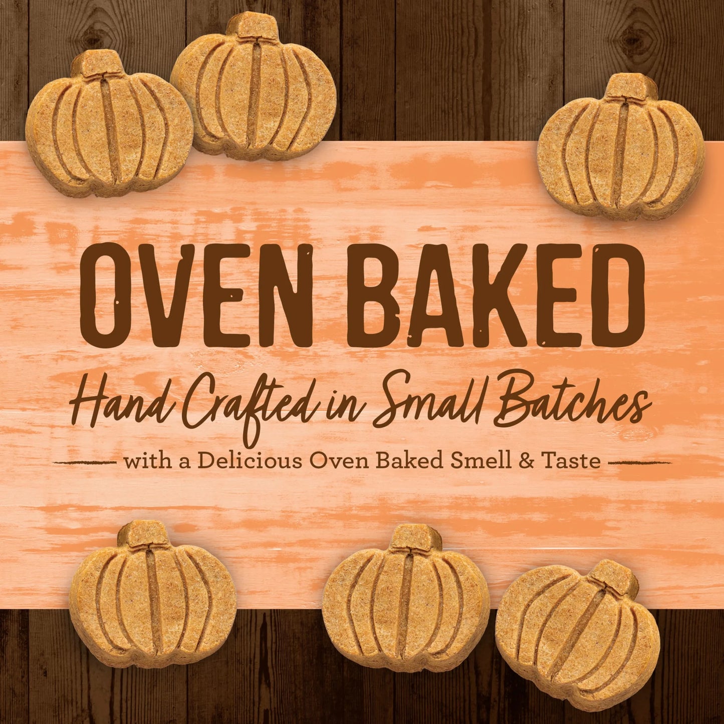 Oven Baked Natural Dog Treats with Real Pumpkin Fall Flavor, 11 Oz Pouch